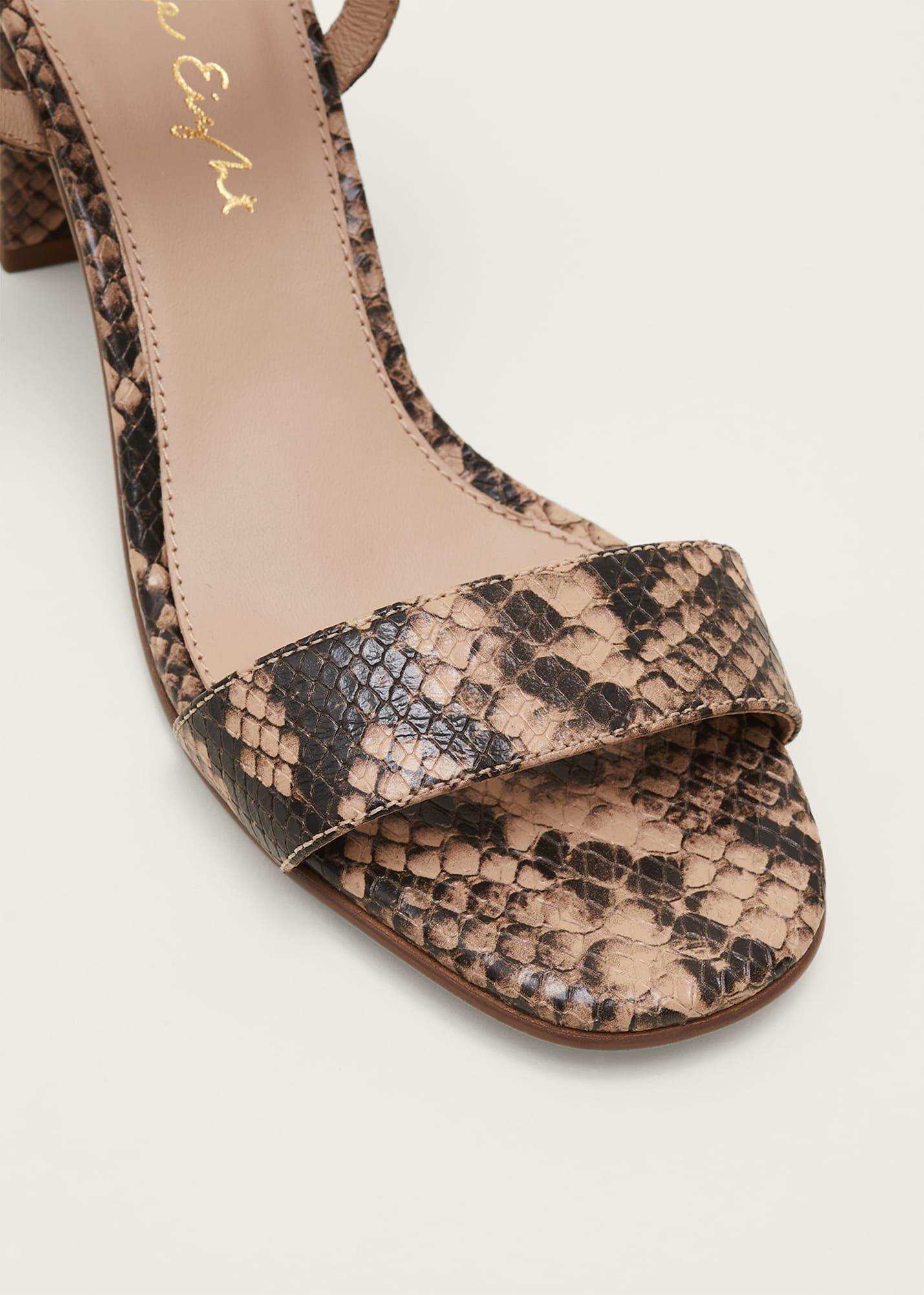 Snake Skin Leather Buckle Sandals