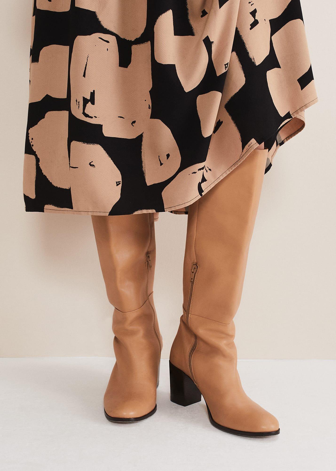 Leather Knee High Boots