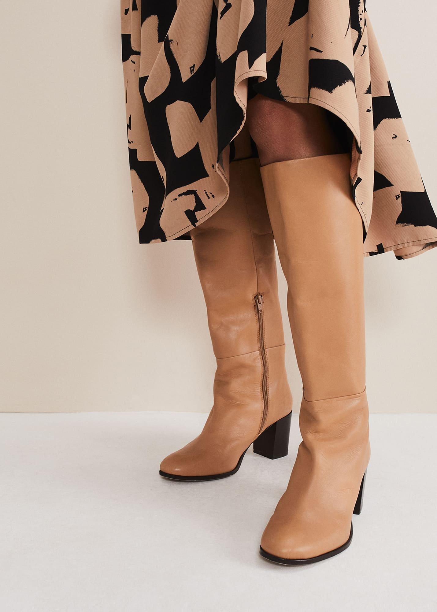 Leather Knee High Boots