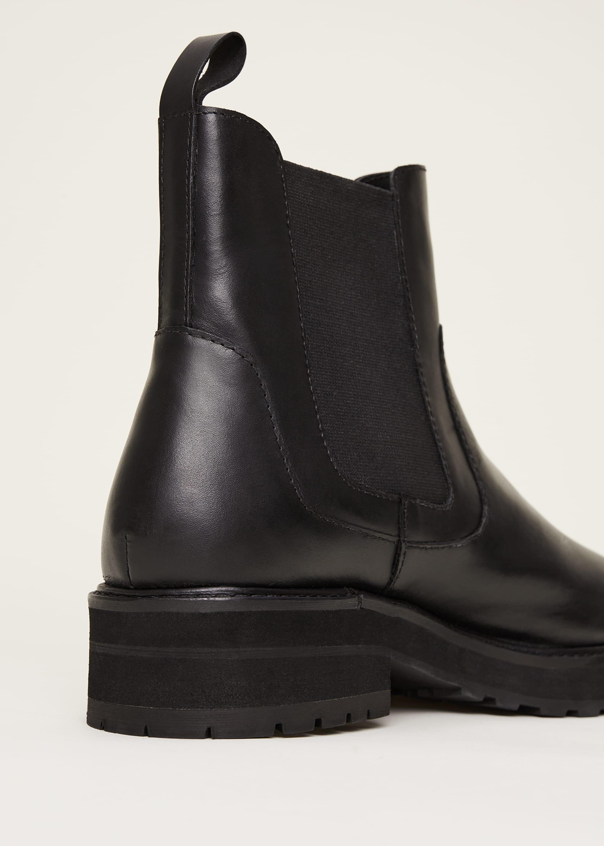 Casual Leather Pull On Ankle Boots