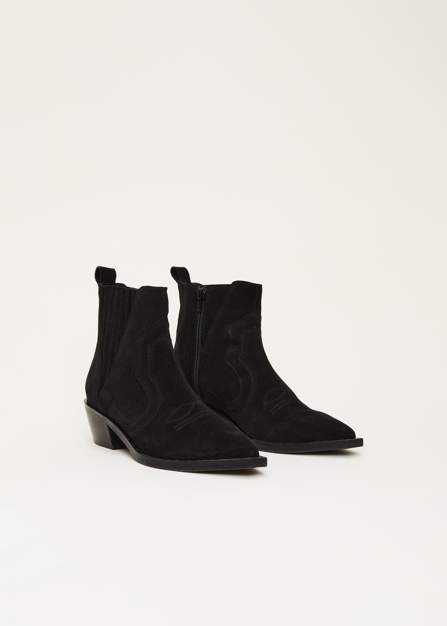 Stitch Detail Suede Ankle Boot