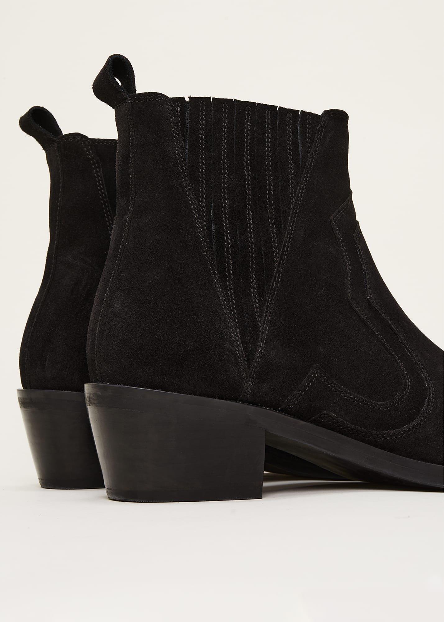 Stitch Detail Suede Ankle Boot