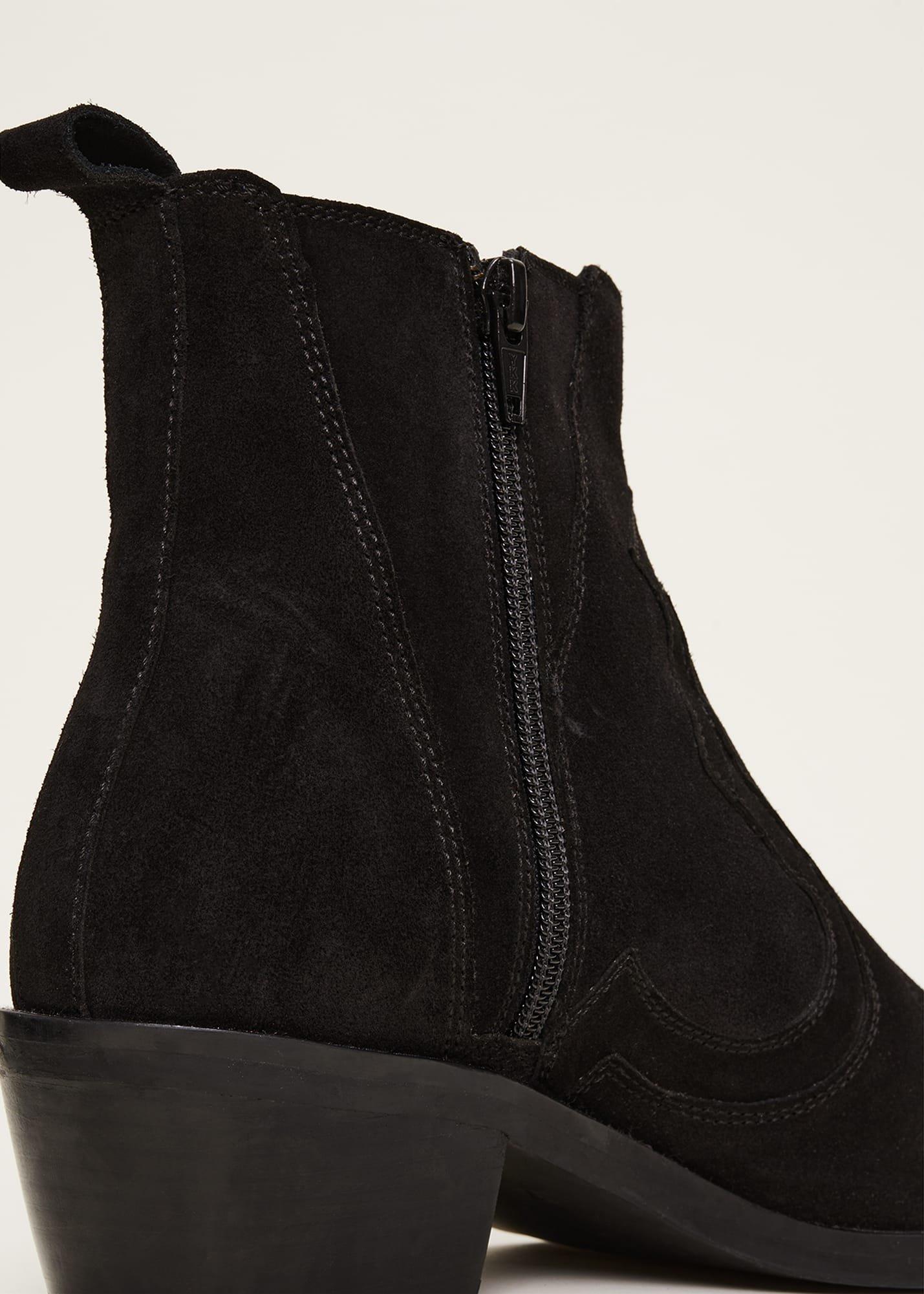 Stitch Detail Suede Ankle Boot