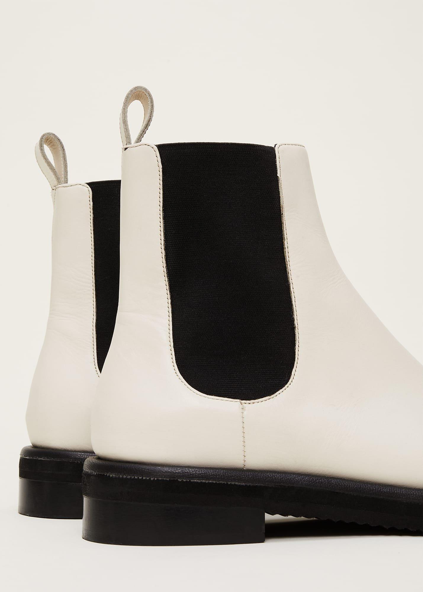 Casual Leather Pull On Ankle Boots