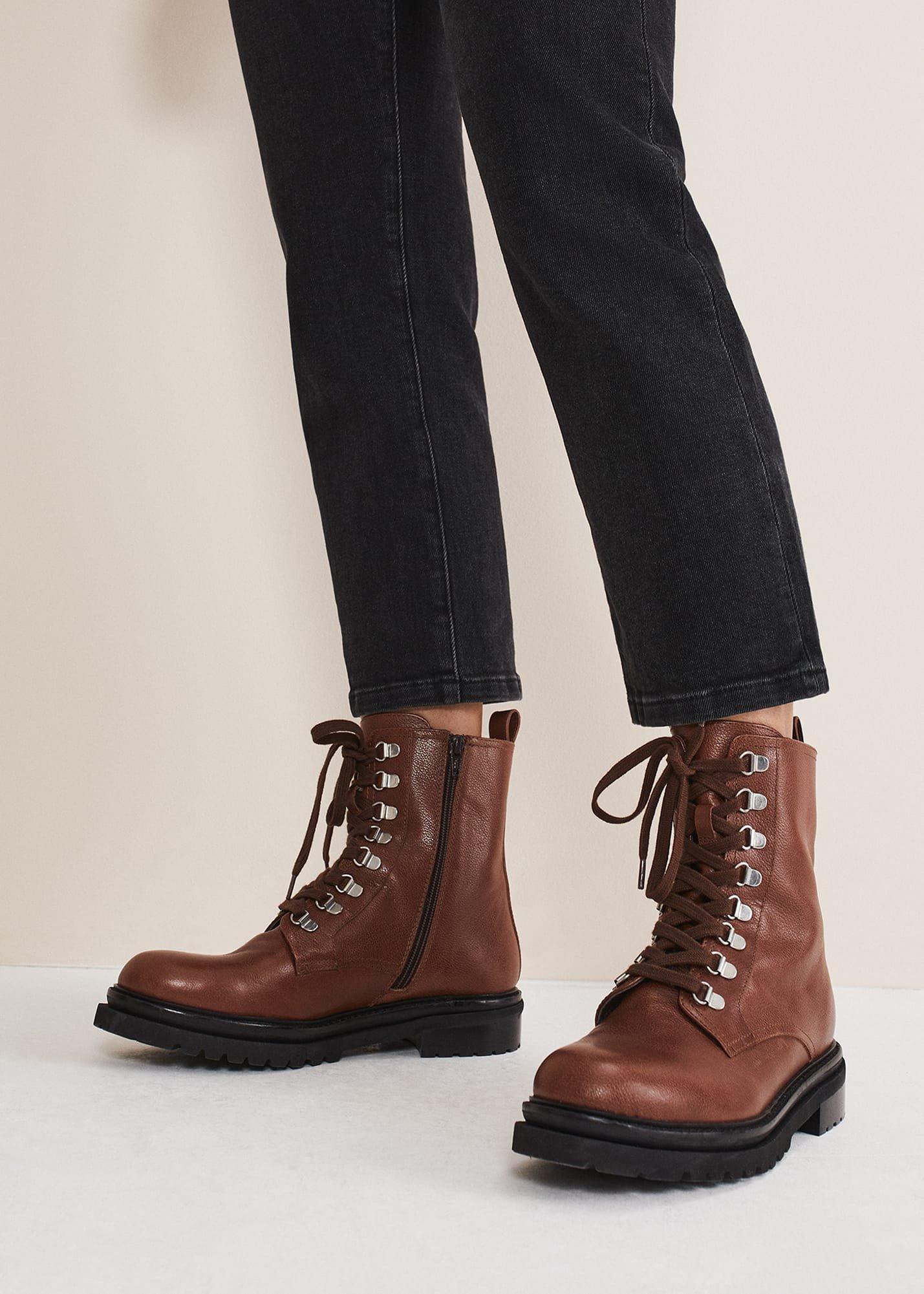 Meladie Leather Lace Up Boot