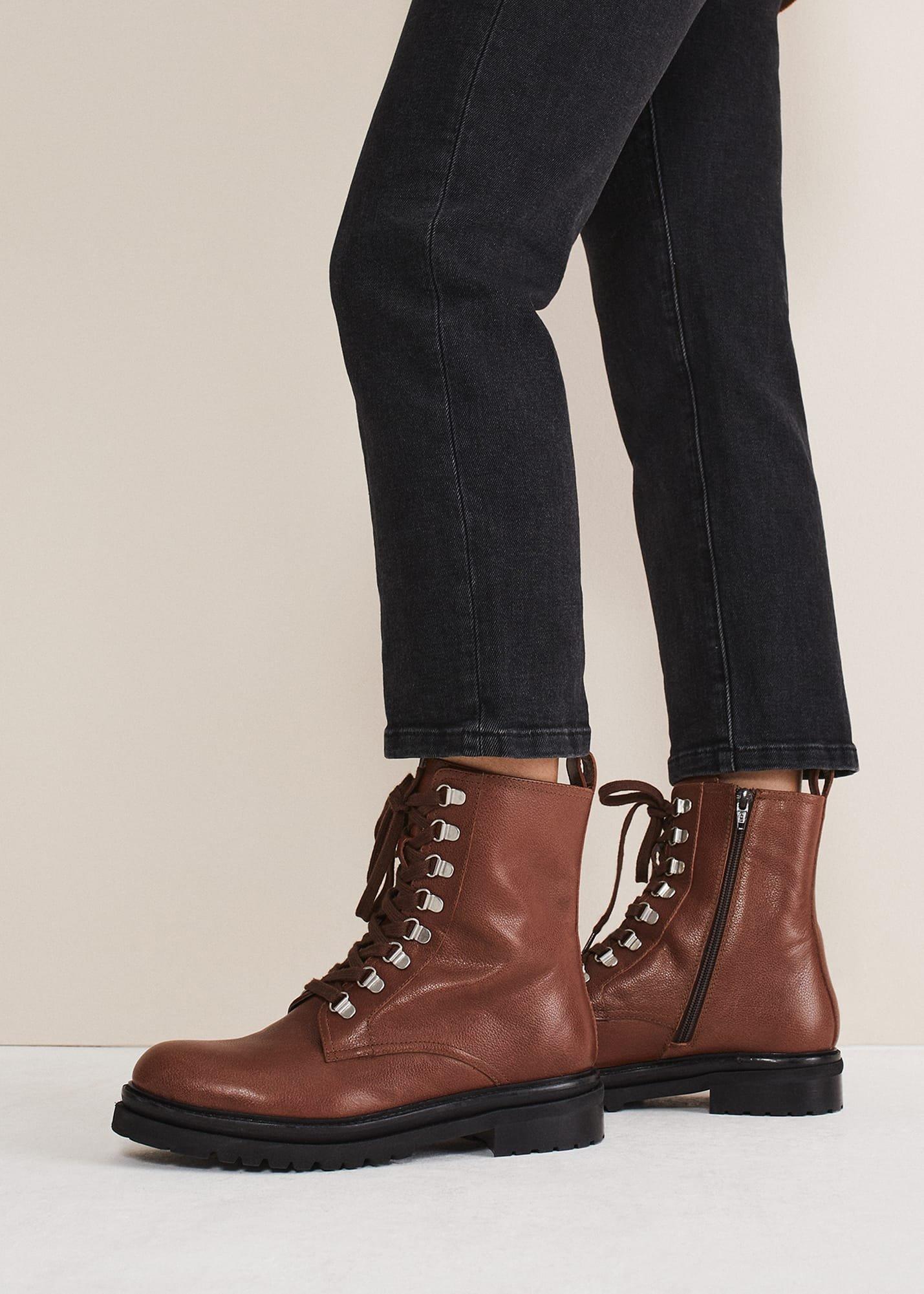 Meladie Leather Lace Up Boot