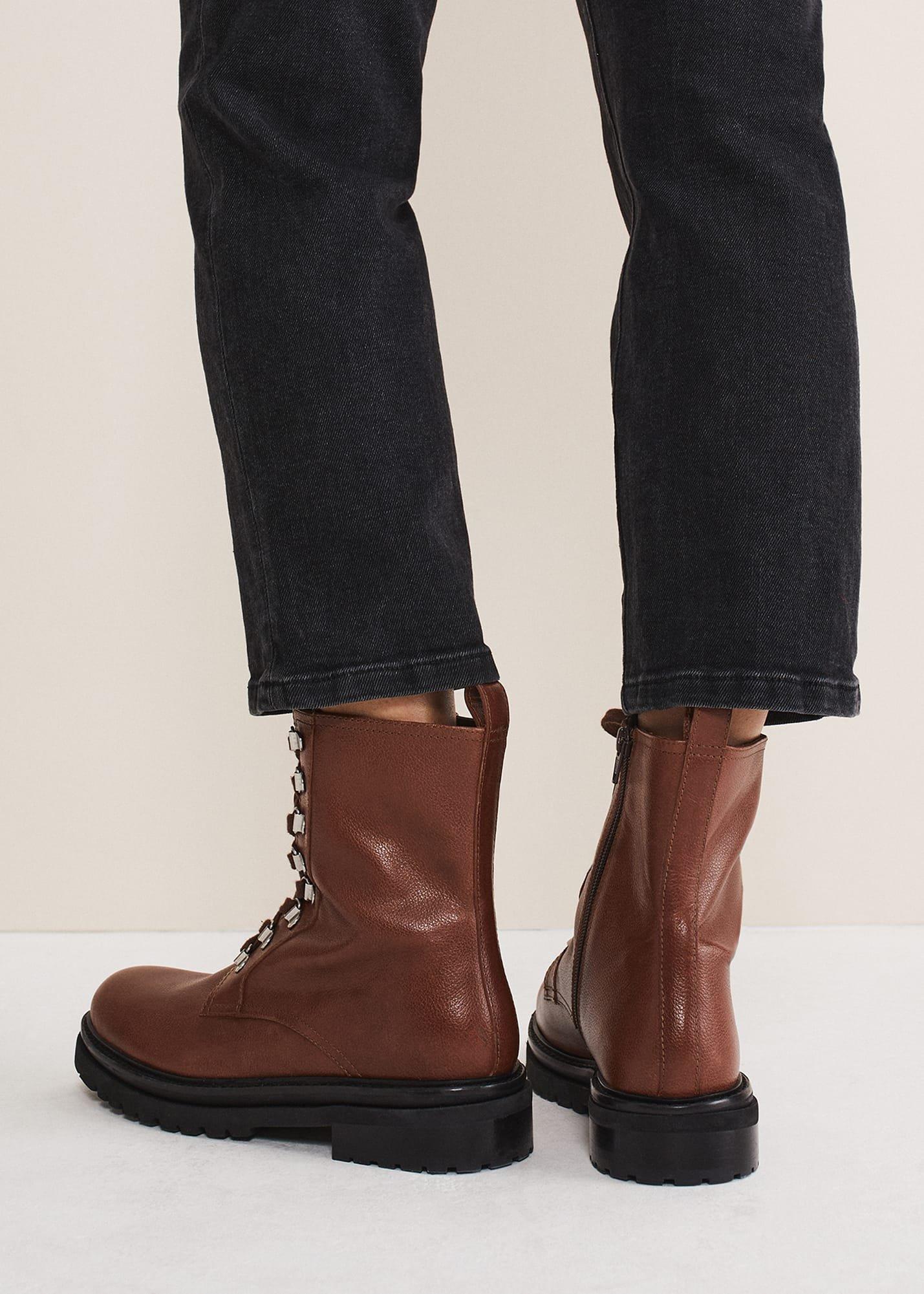 Meladie Leather Lace Up Boot