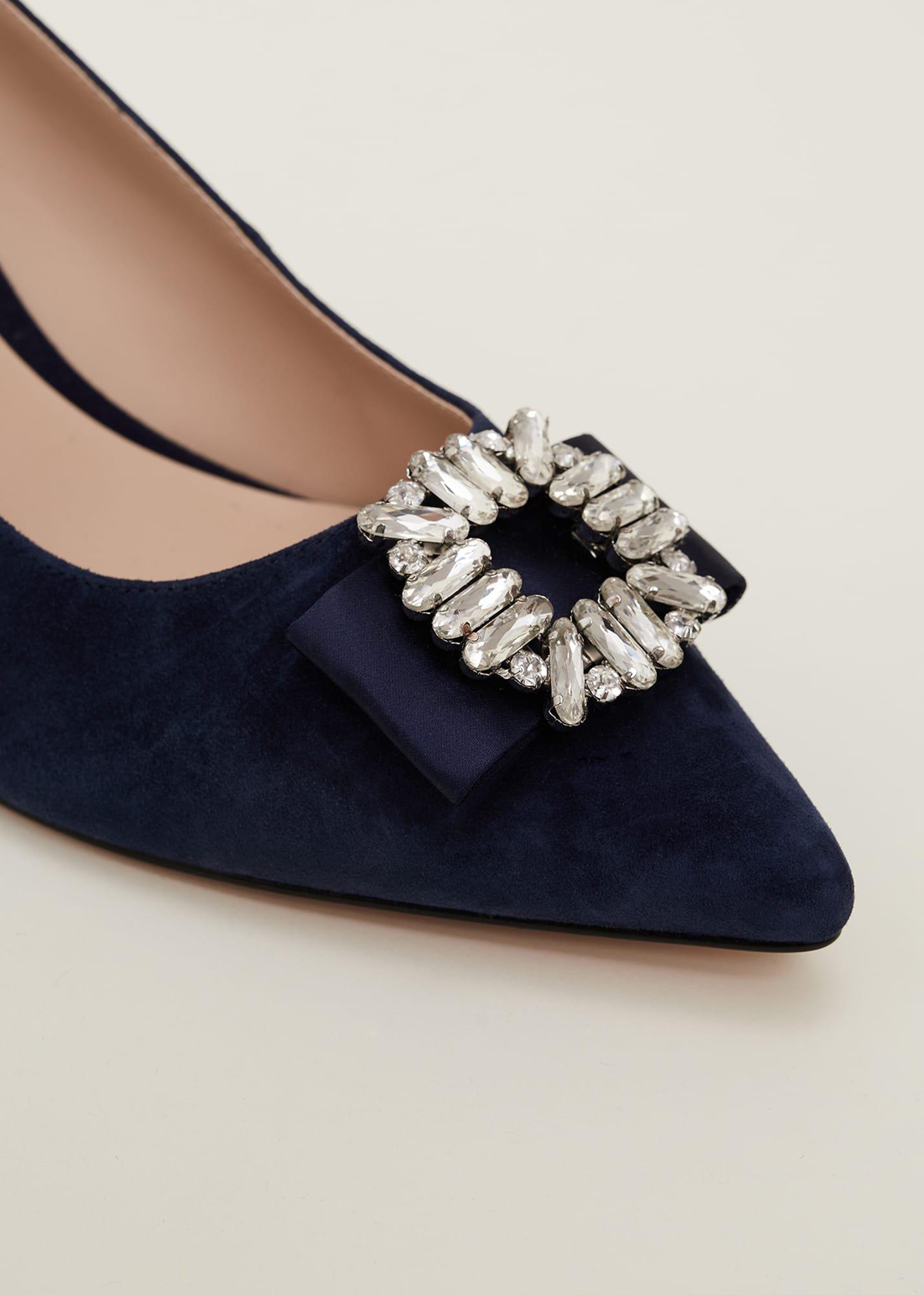 Embellished Toe Block Heel Slingback