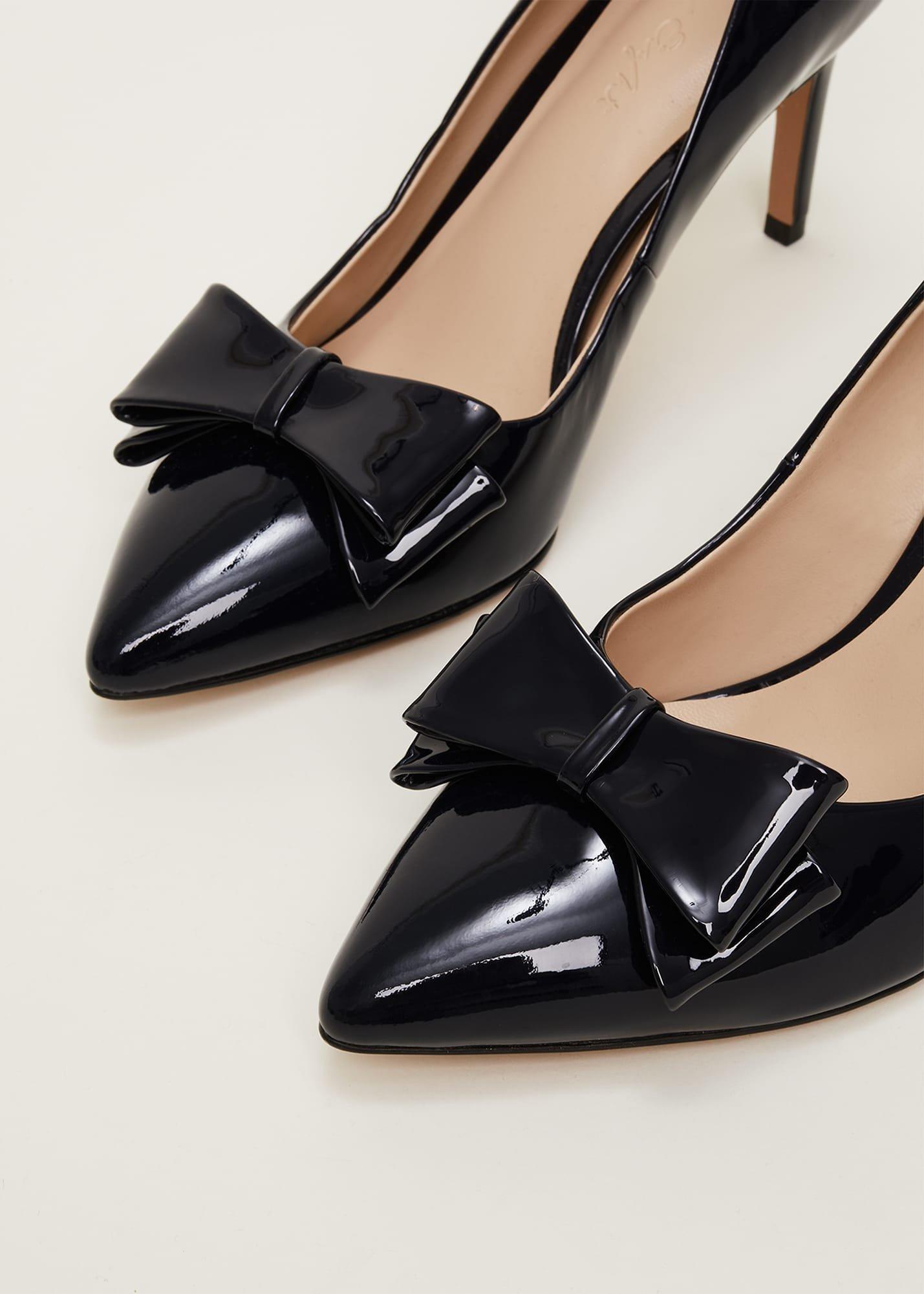 Patent Bow Court Shoe