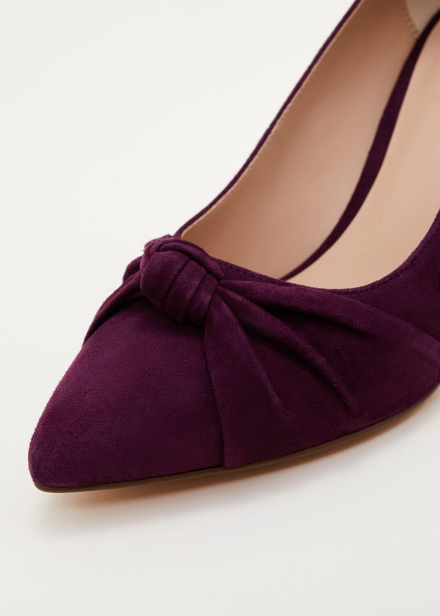 Knot Front Suede Court Shoe