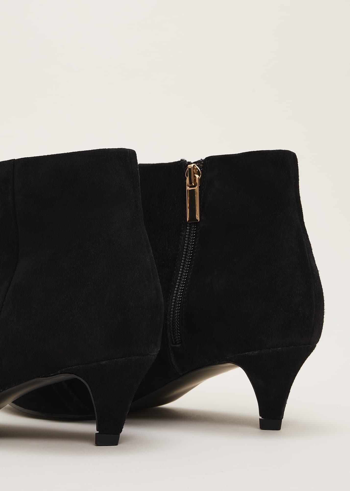 Chain Front Kitten Heel Boot