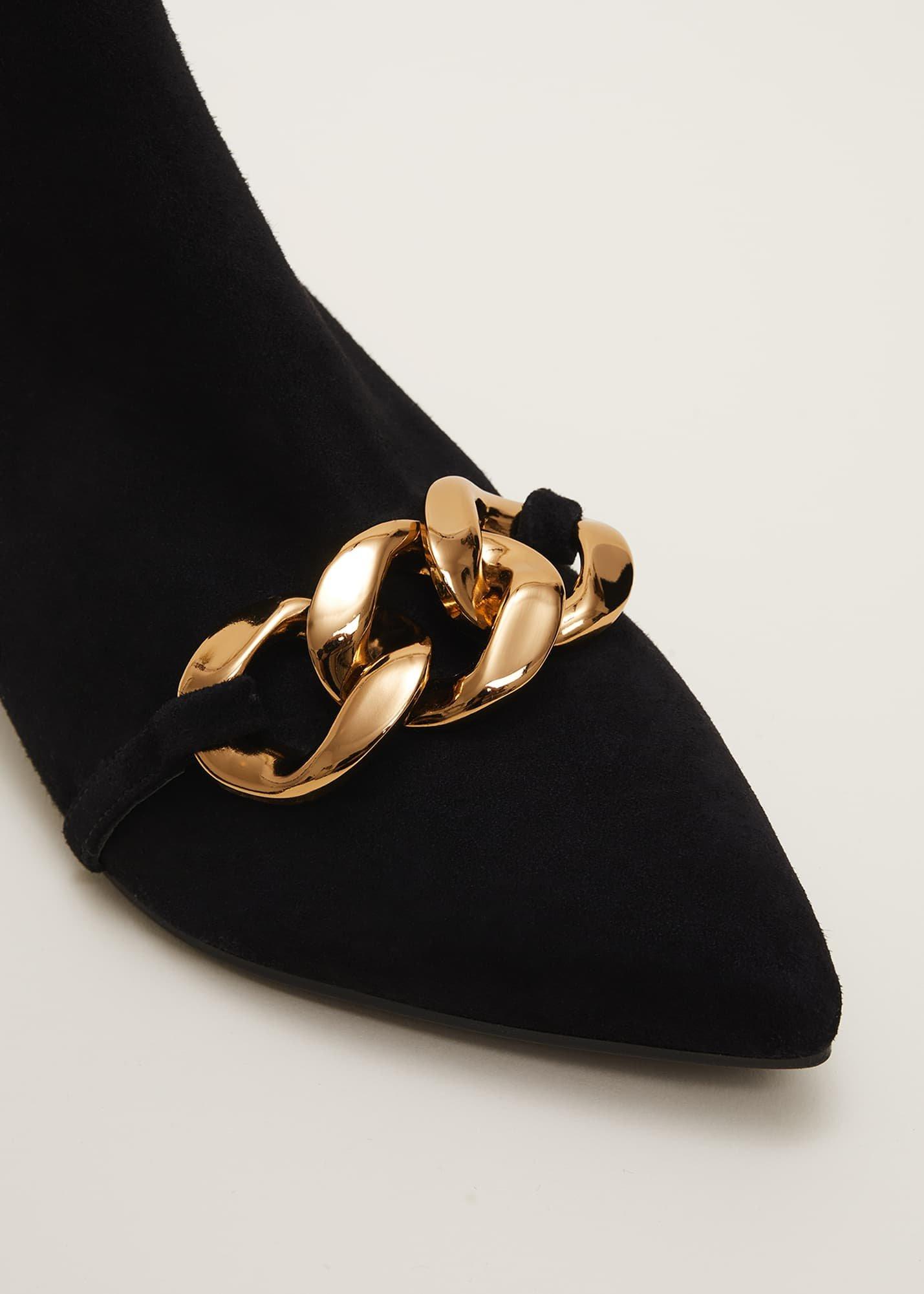 Chain Front Kitten Heel Boot