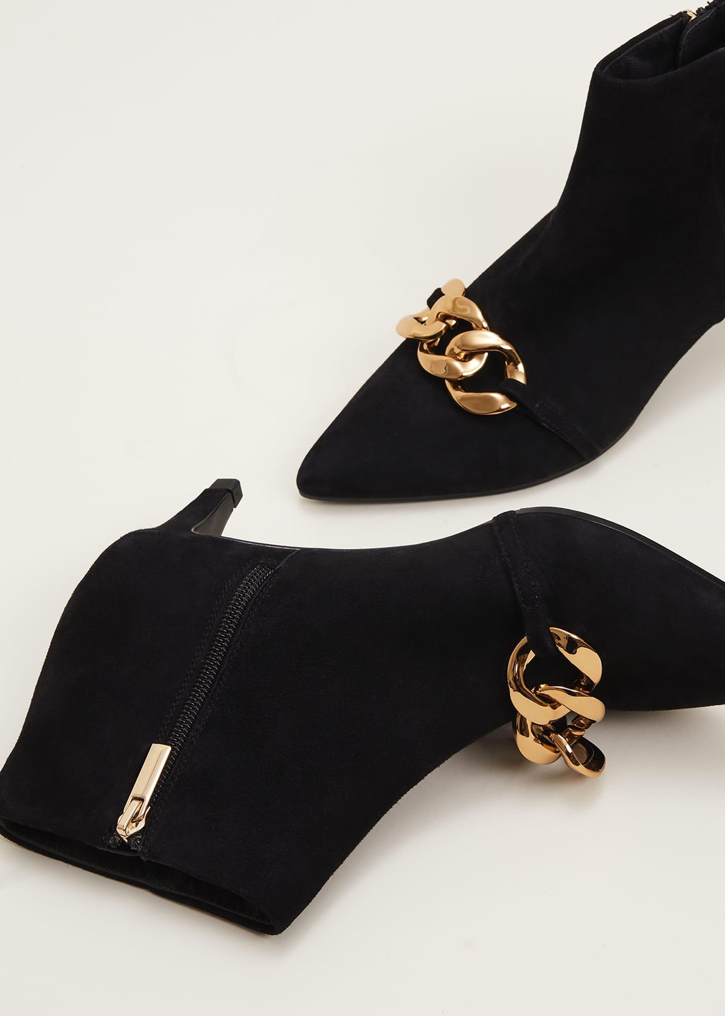 Chain Front Kitten Heel Boot