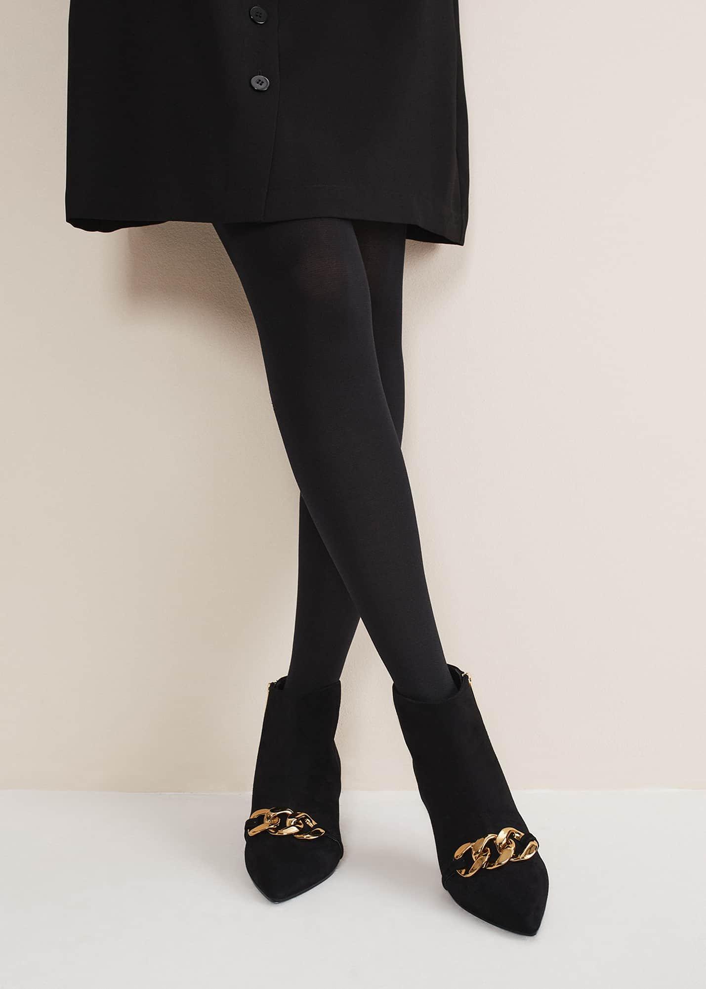 Chain Front Kitten Heel Boot