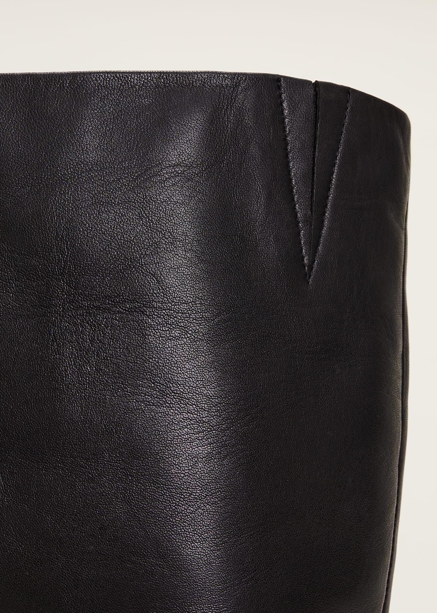 Leather Panelled Knee High Boot