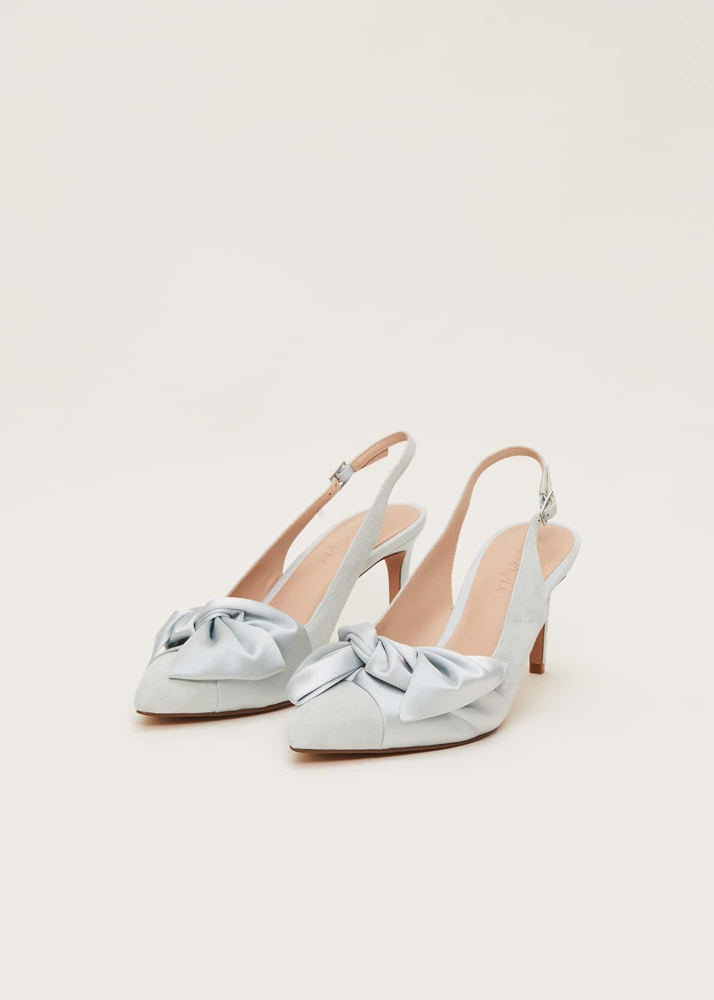 Blue Suede Strappy Heels