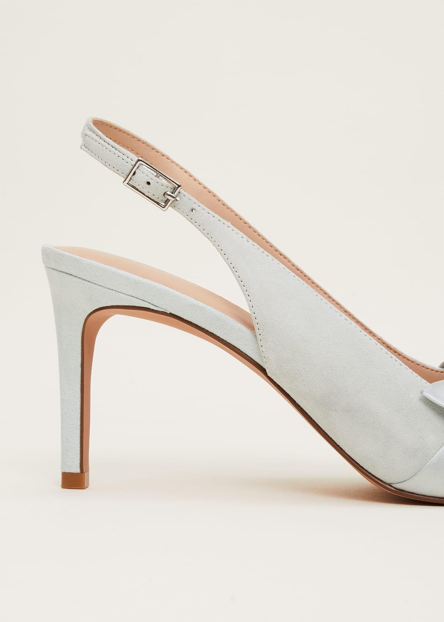 Blue Suede Strappy Heels
