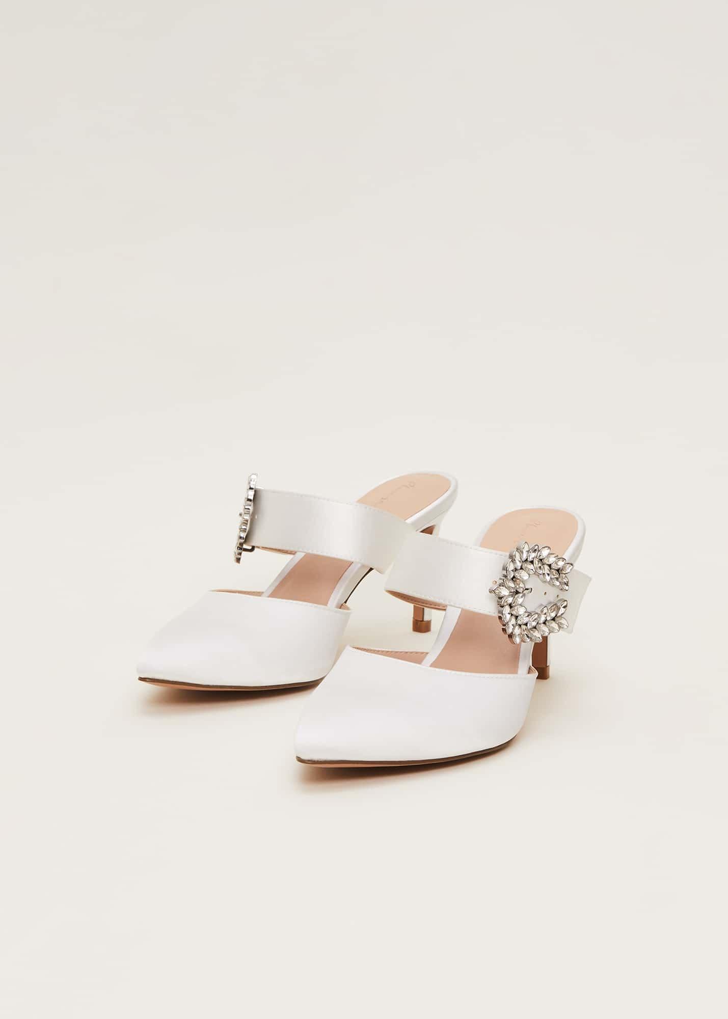 Bridal Jewel Trim Mule Shoe