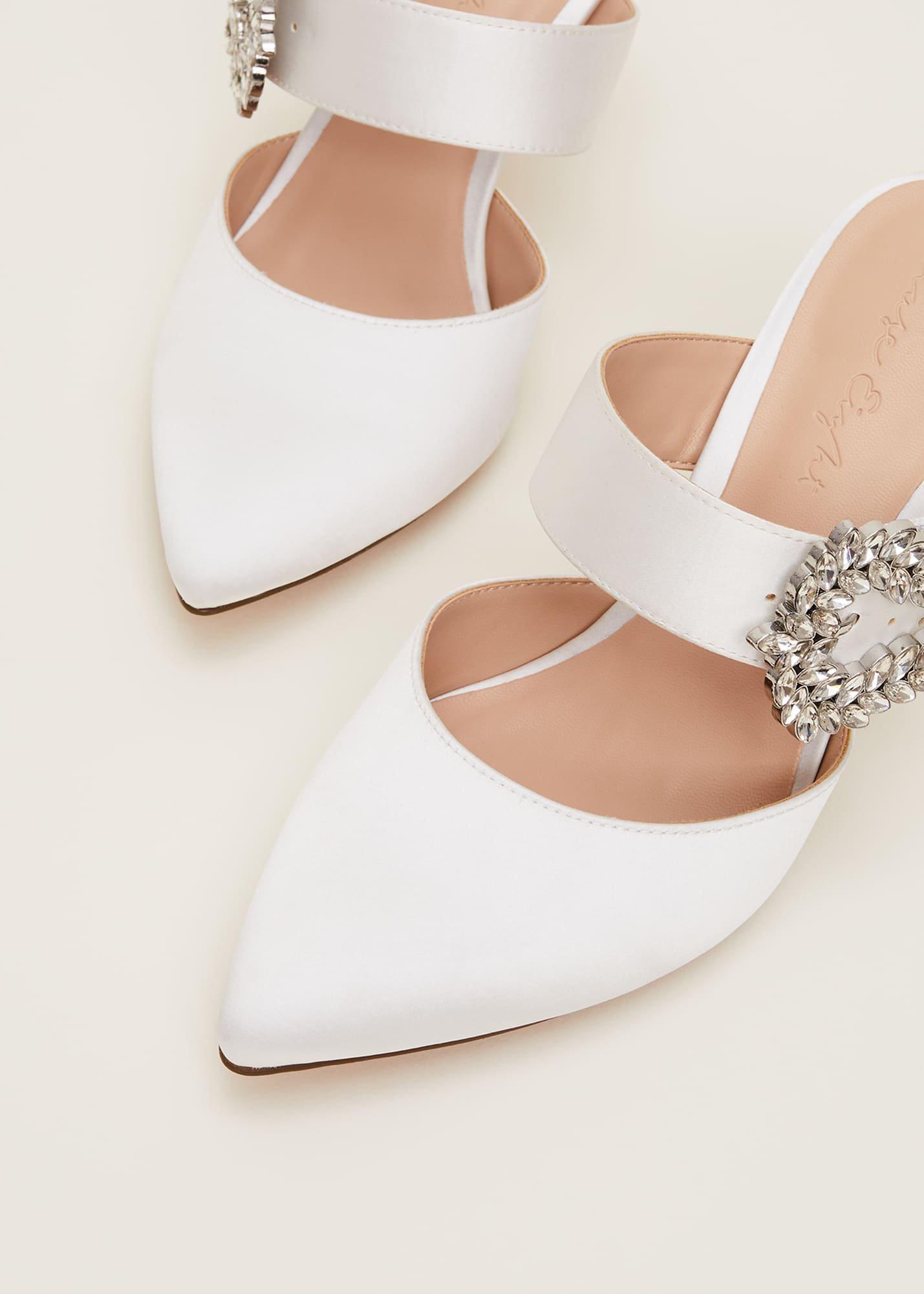 Bridal Jewel Trim Mule Shoe