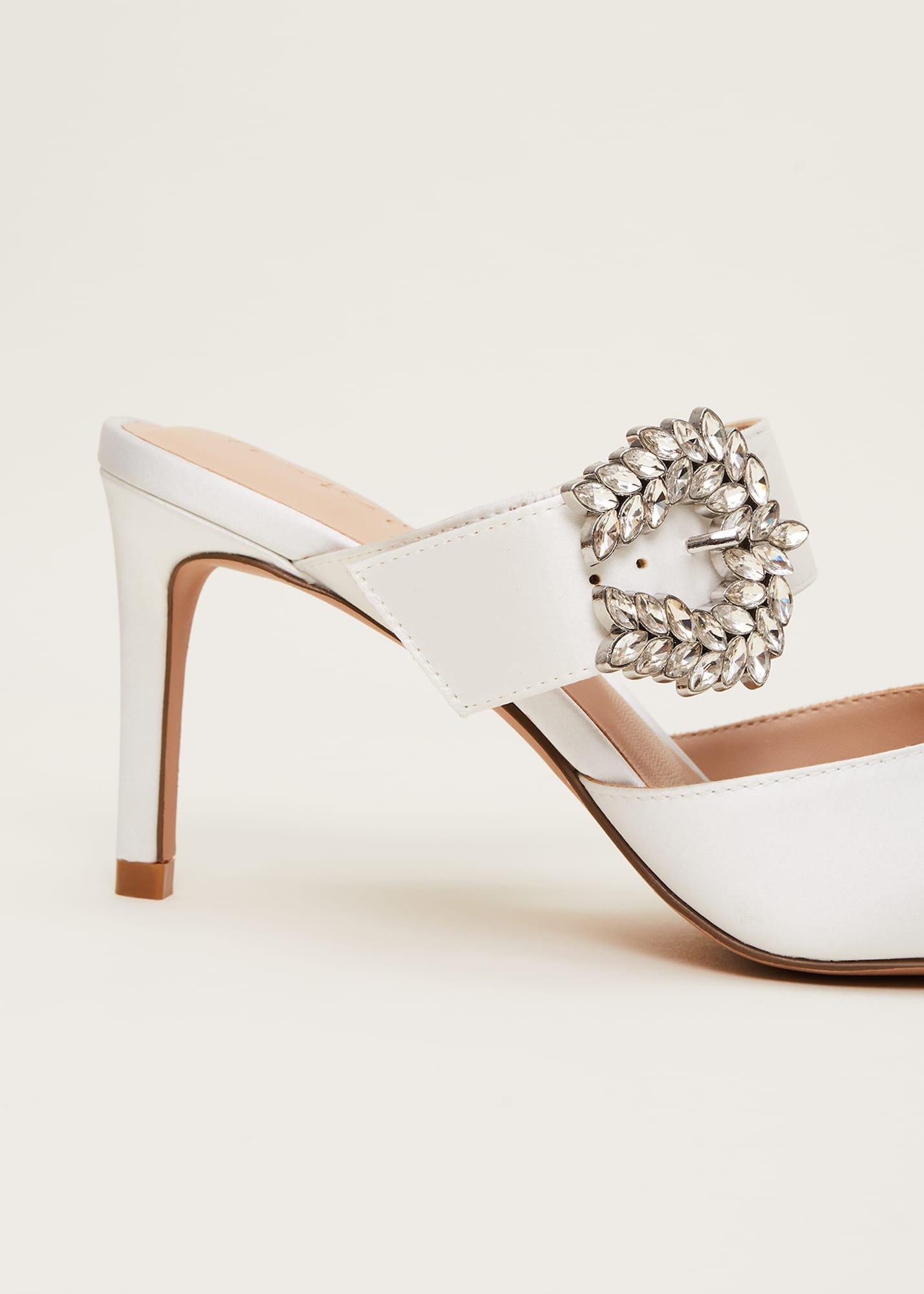 Bridal Jewel Trim Mule Shoe