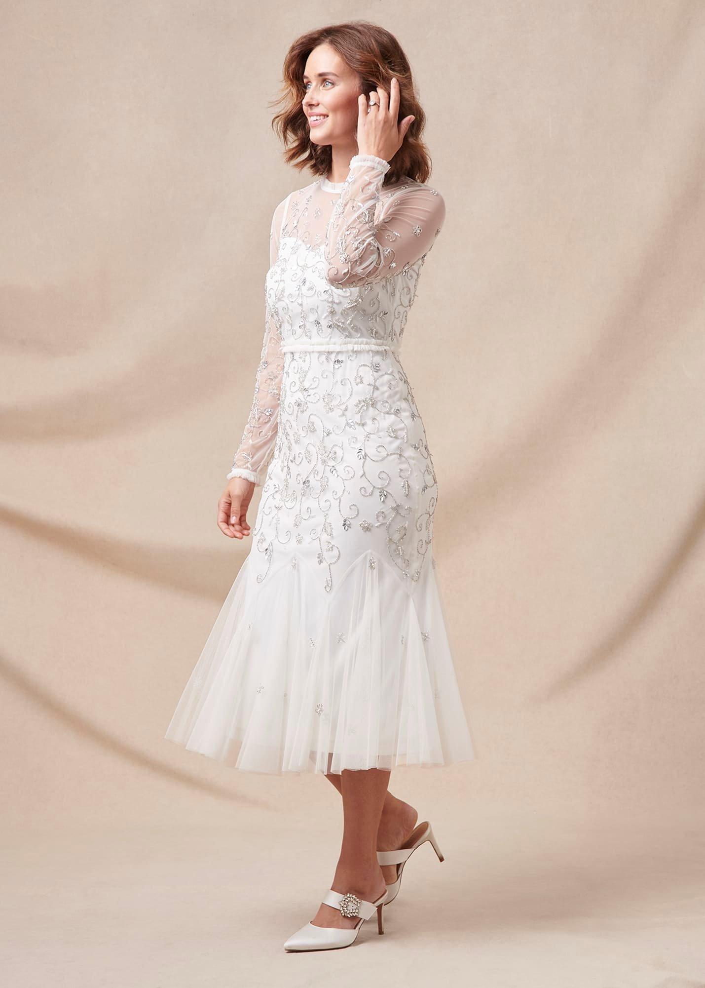 Bridal Jewel Trim Mule Shoe