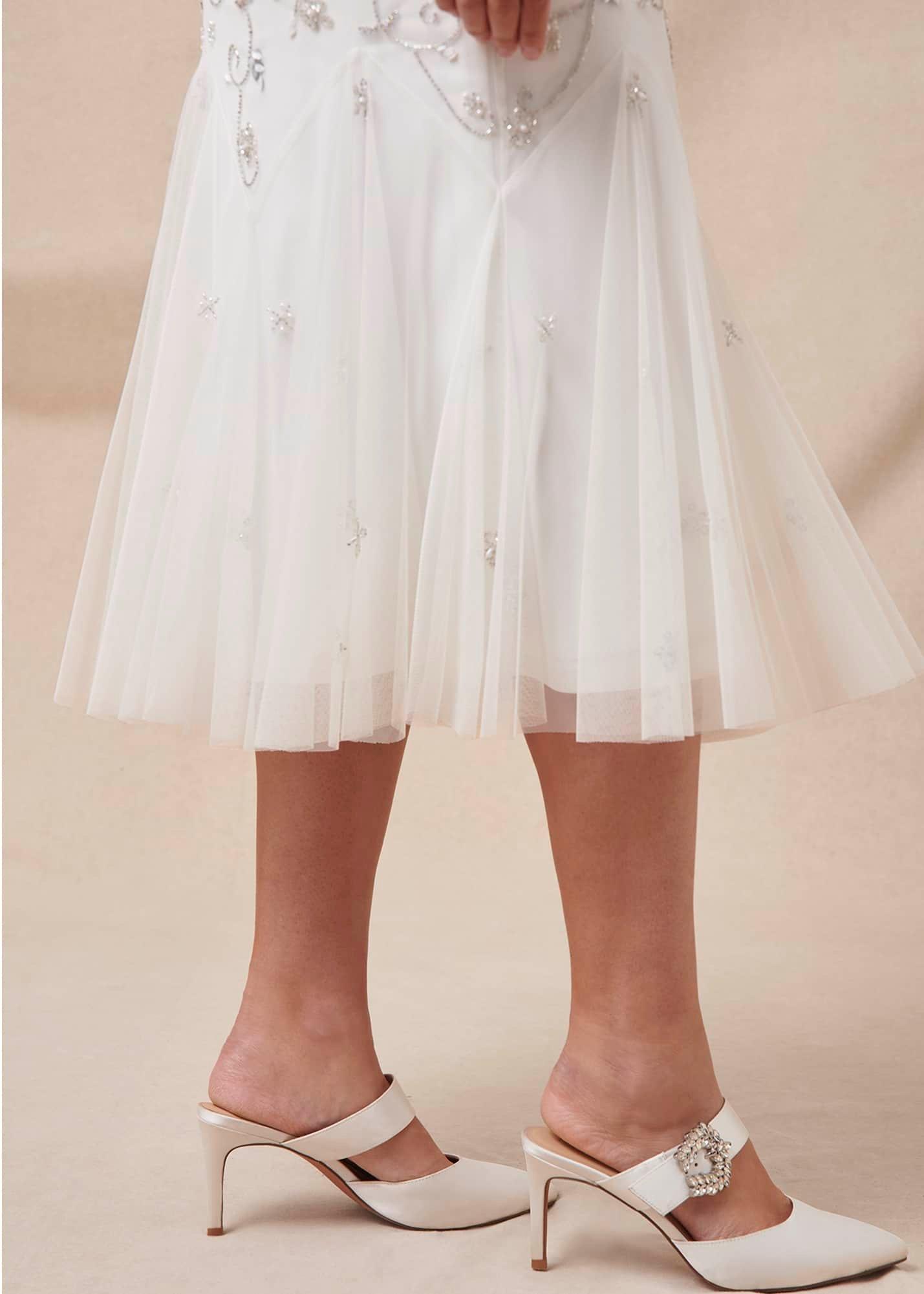 Bridal Jewel Trim Mule Shoe