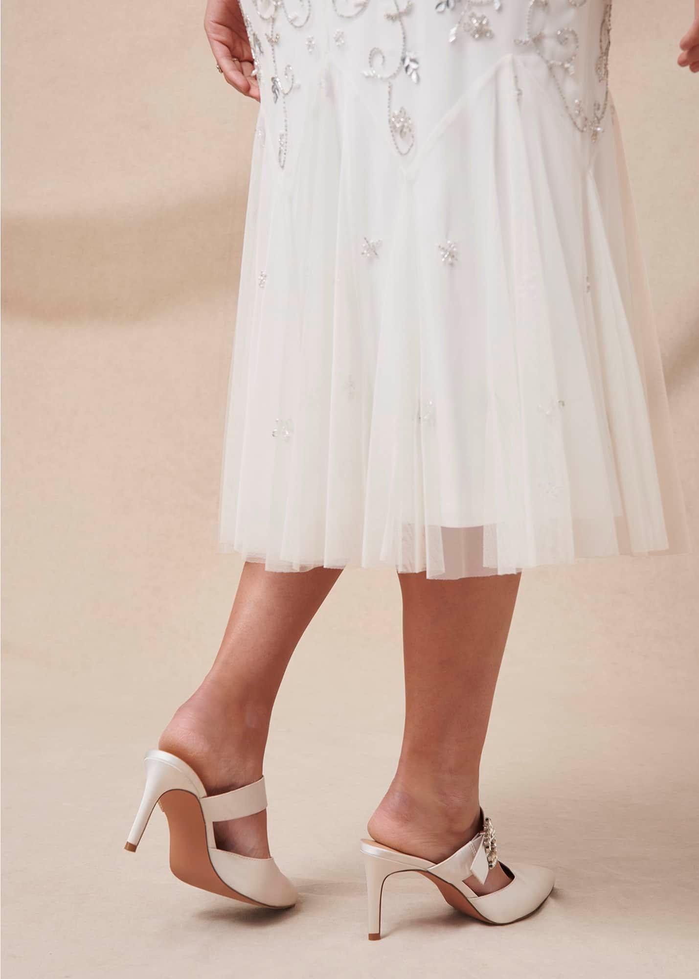 Bridal Jewel Trim Mule Shoe