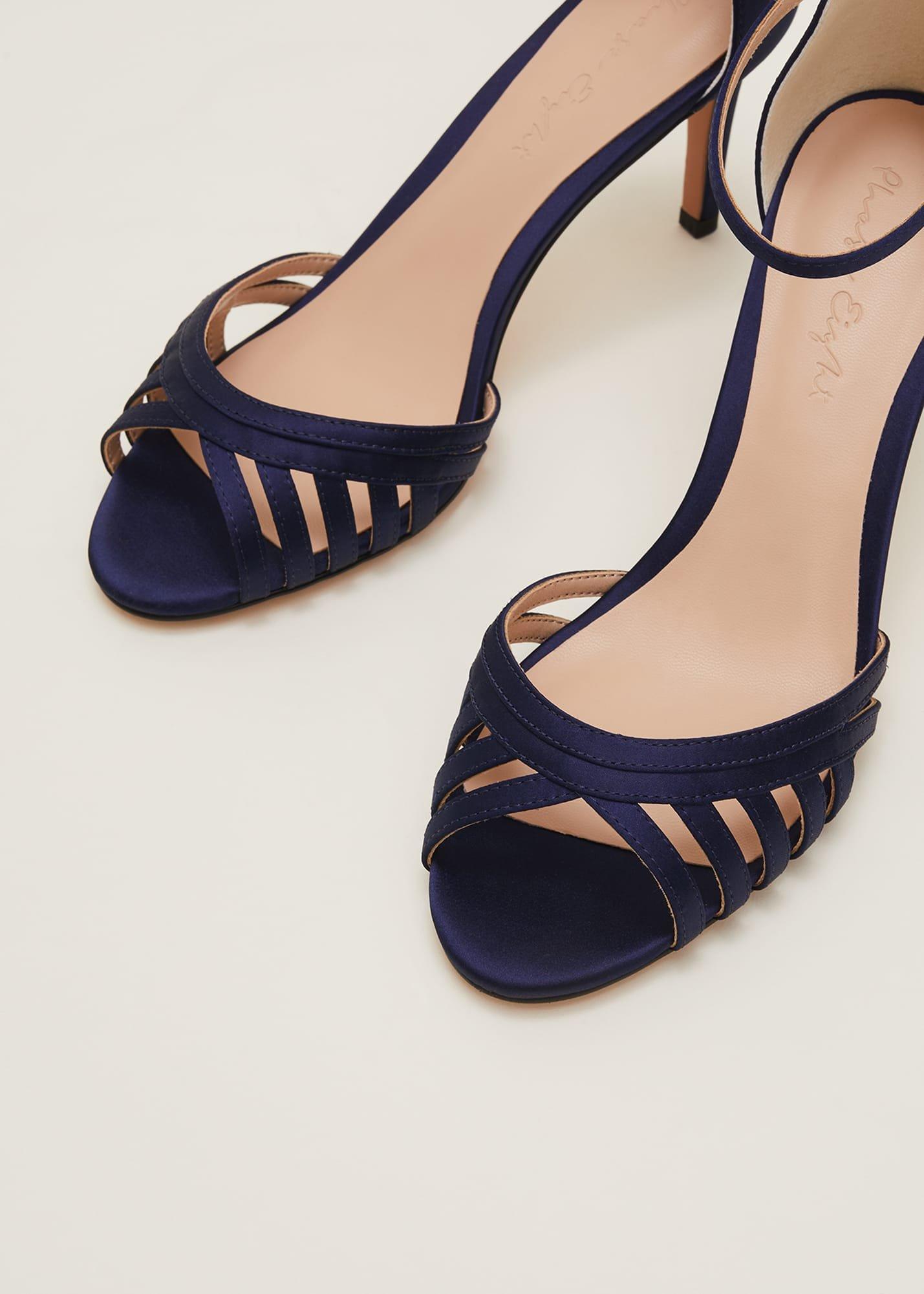 Satin Strappy Heeled Sandals