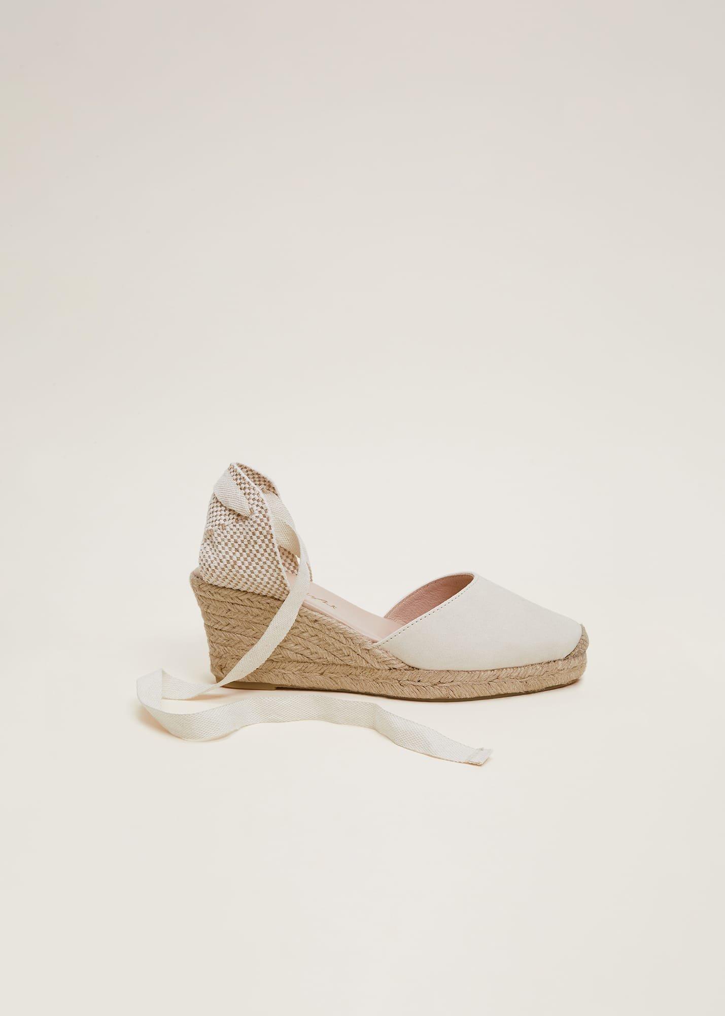 Suede Ankle Tie Espadrille Shoe