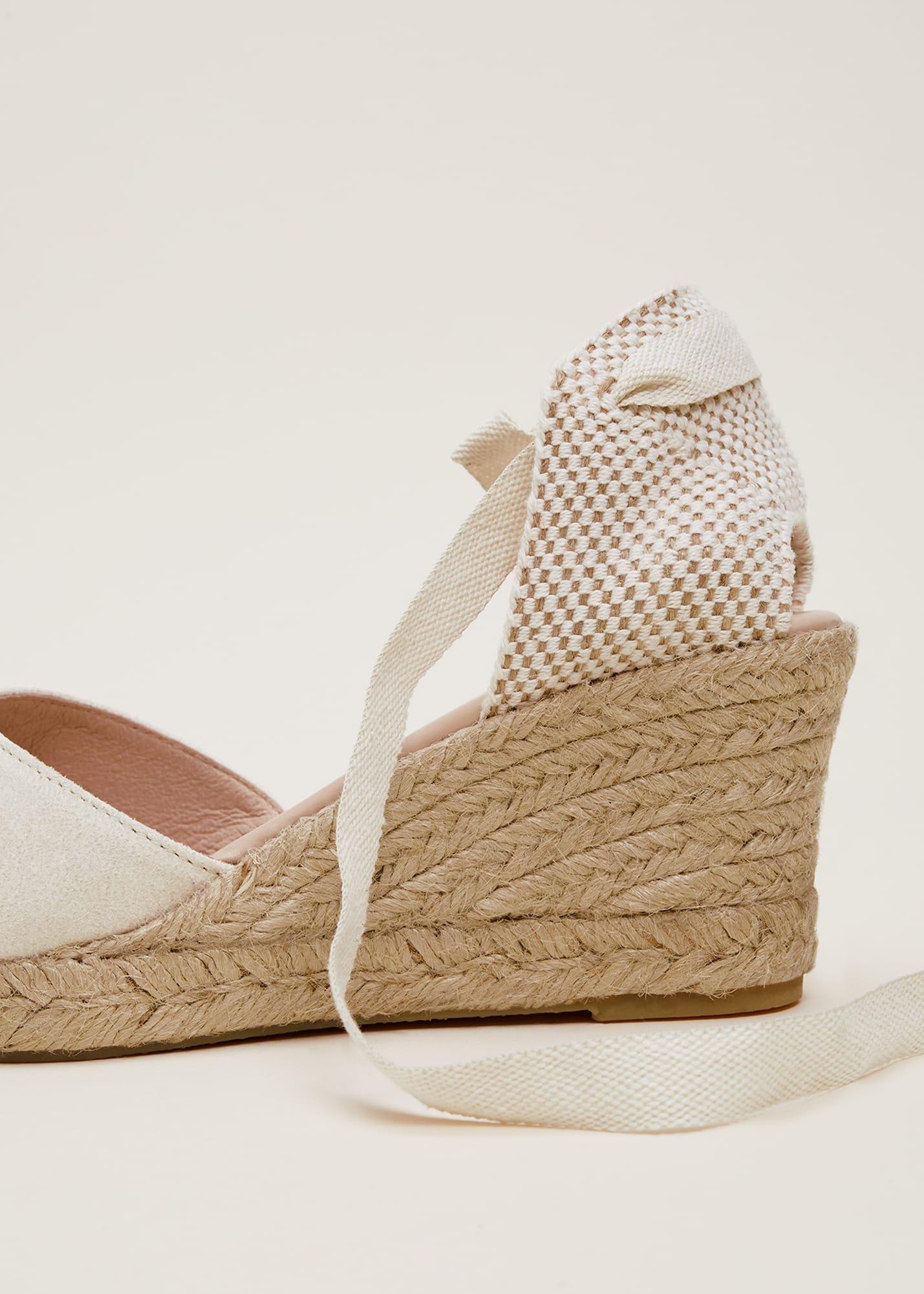 Suede Ankle Tie Espadrille Shoe