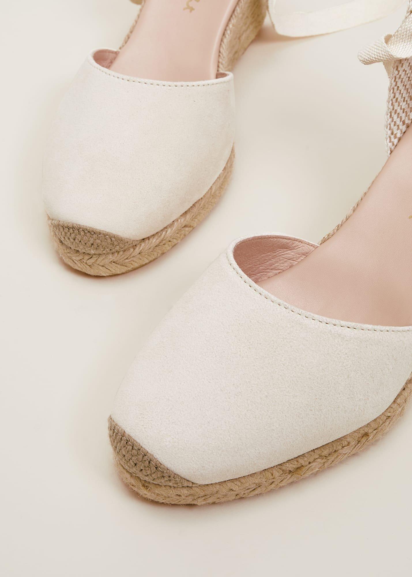 Suede Ankle Tie Espadrille Shoe