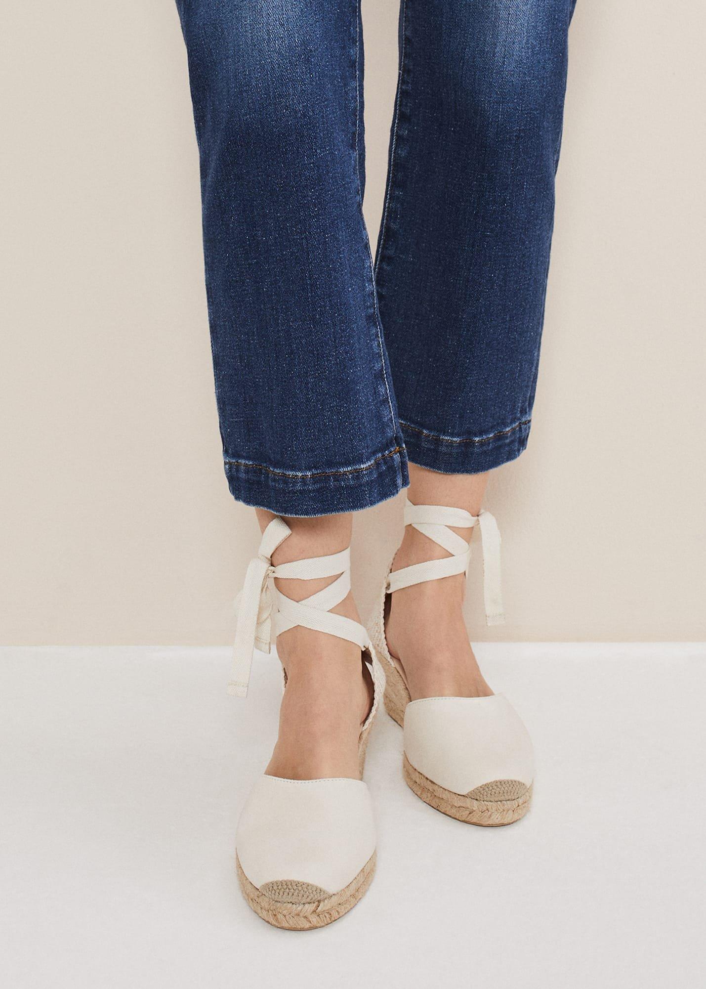 Suede Ankle Tie Espadrille Shoe