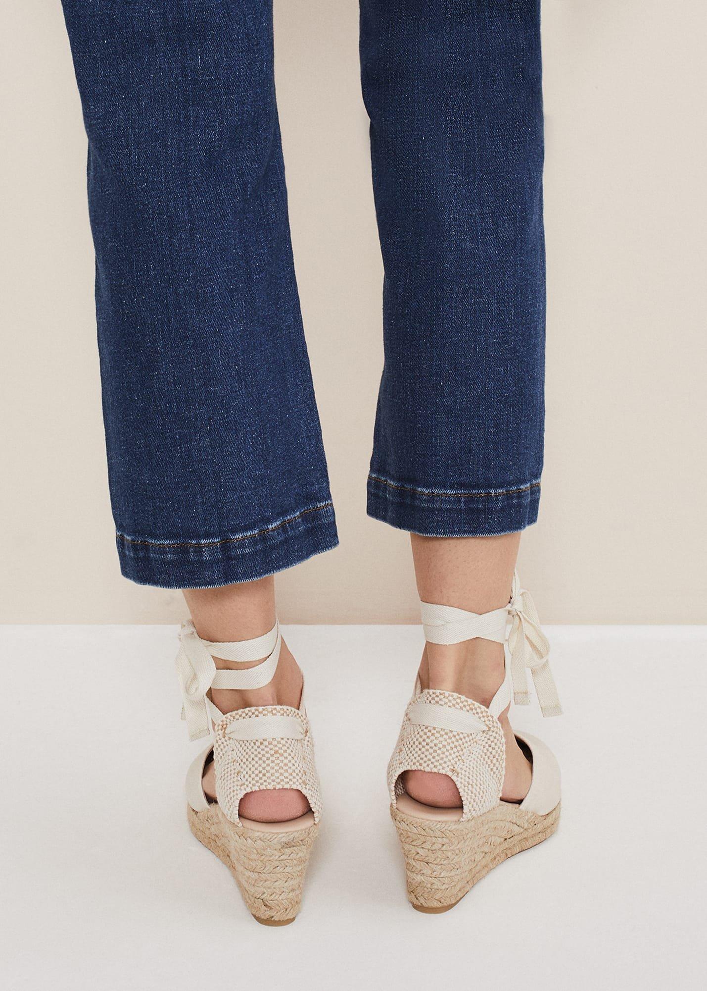 Suede Ankle Tie Espadrille Shoe