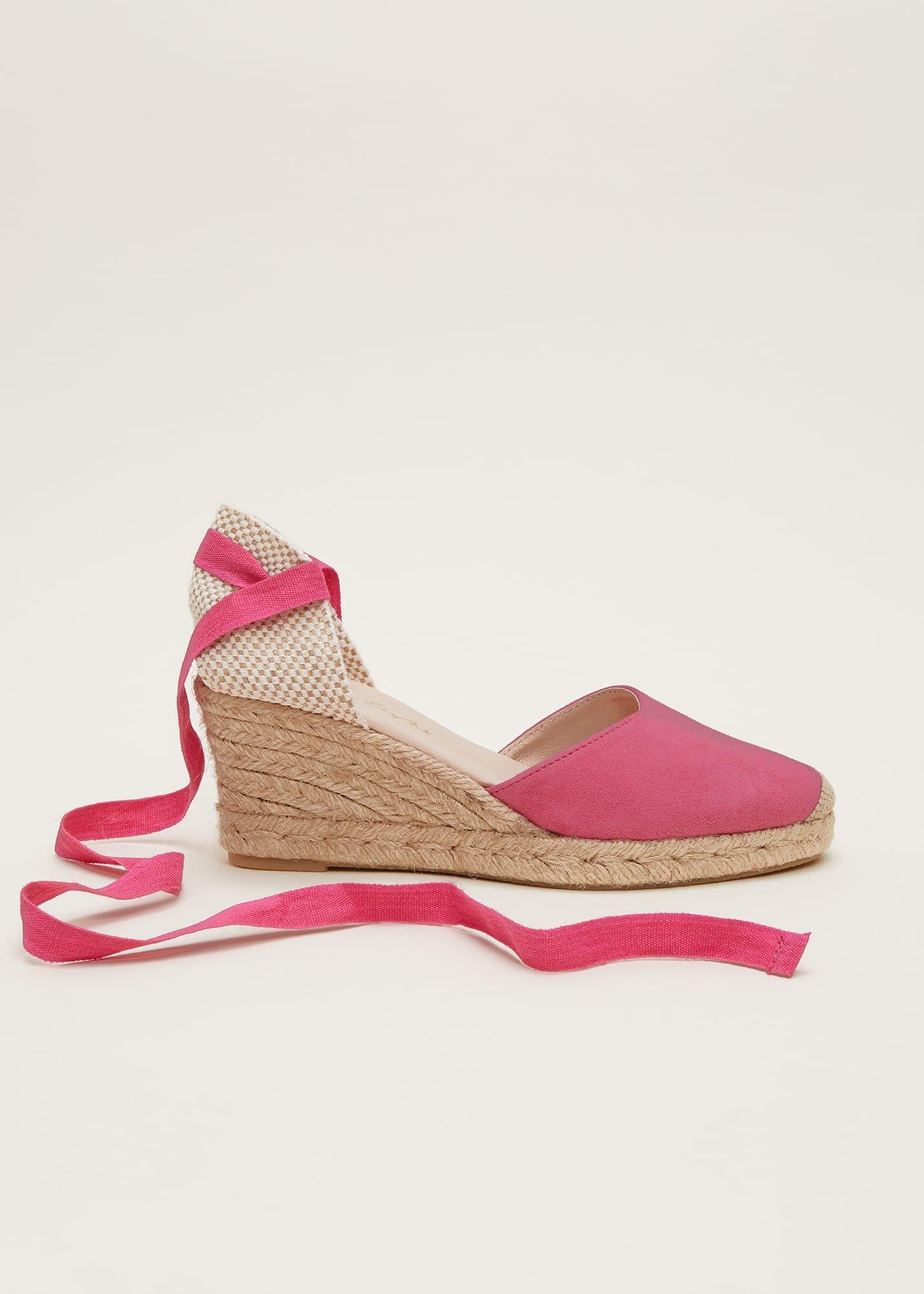 Espadrilles aus Wildleder mit Kn&ouml;chelschn&uuml;rung