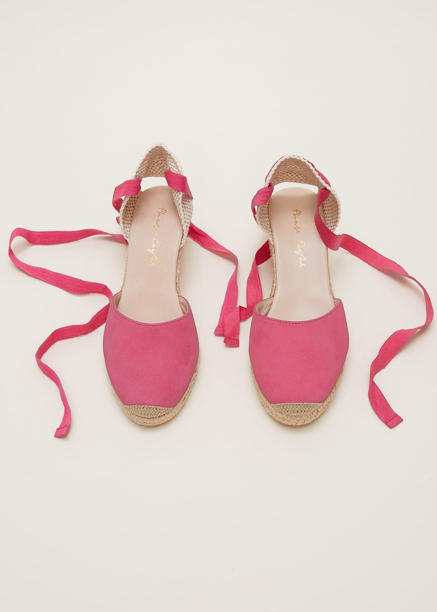 Espadrilles aus Wildleder mit Kn&ouml;chelschn&uuml;rung