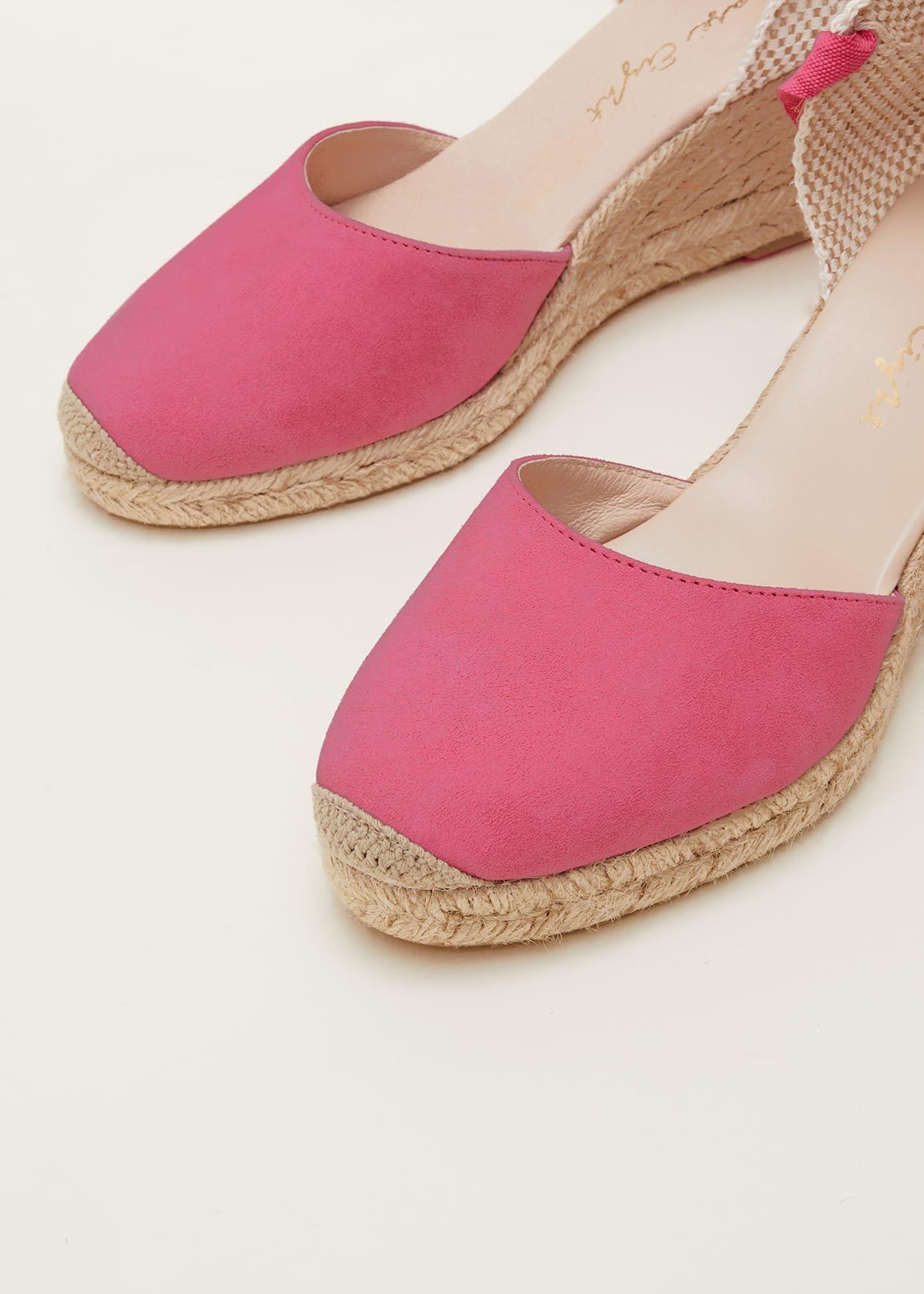 Suede Ankle Tie Espadrille Shoes