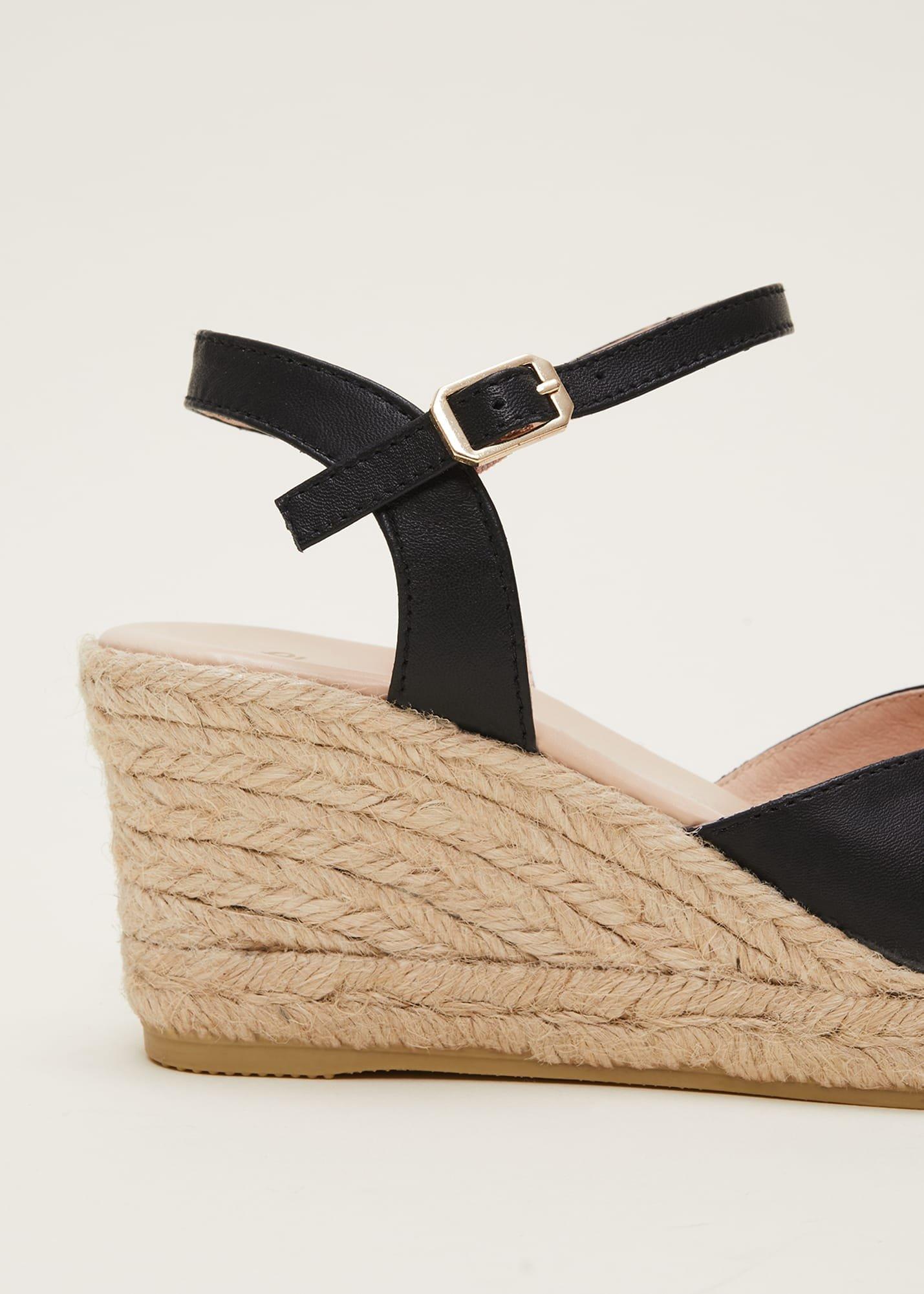 Leather Cross Front Espadrilles