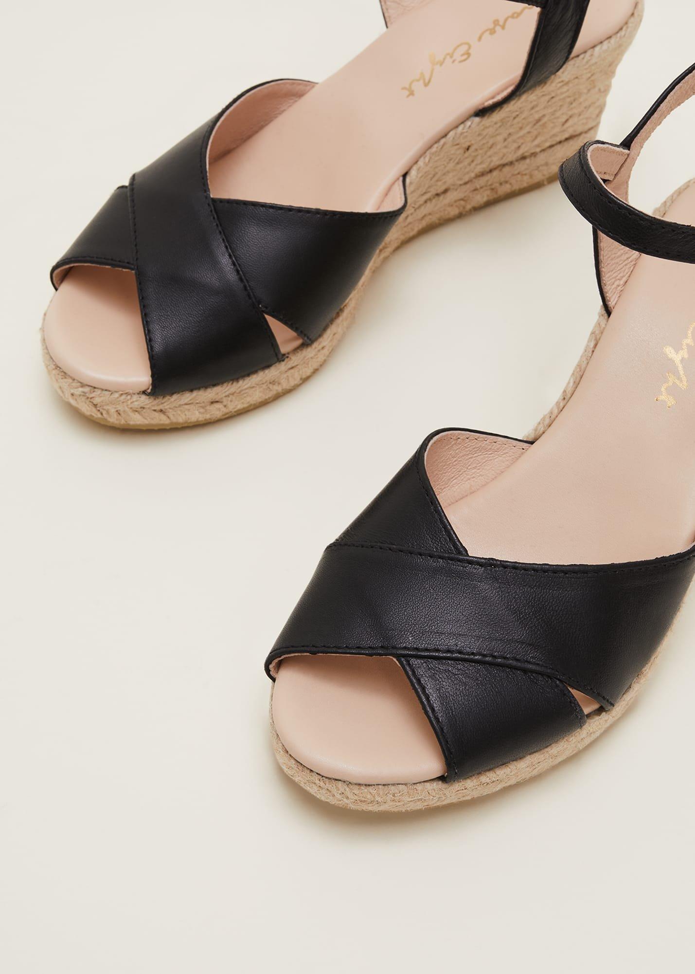 Leather Cross Front Espadrilles