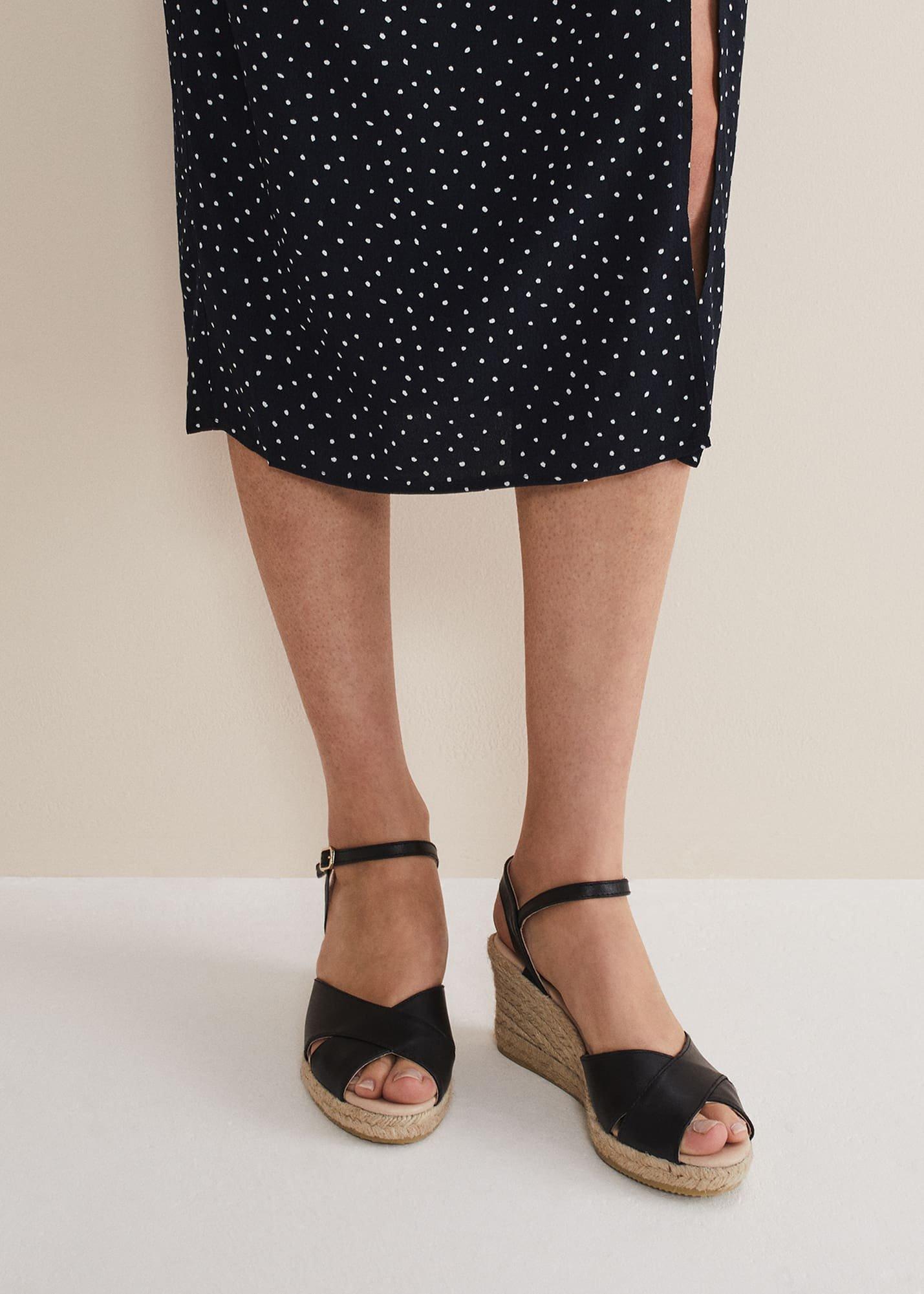 Leather Cross Front Espadrilles