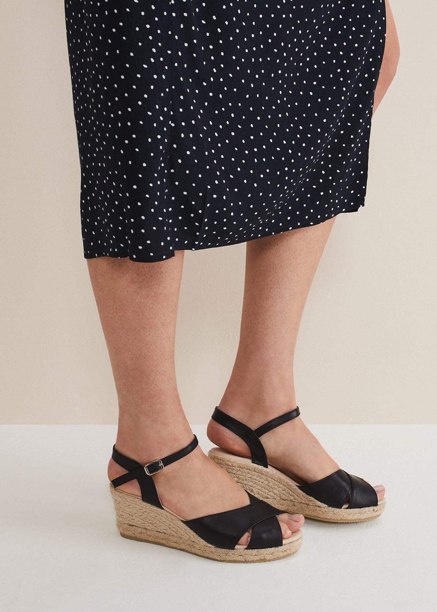 Leather Cross Front Espadrilles