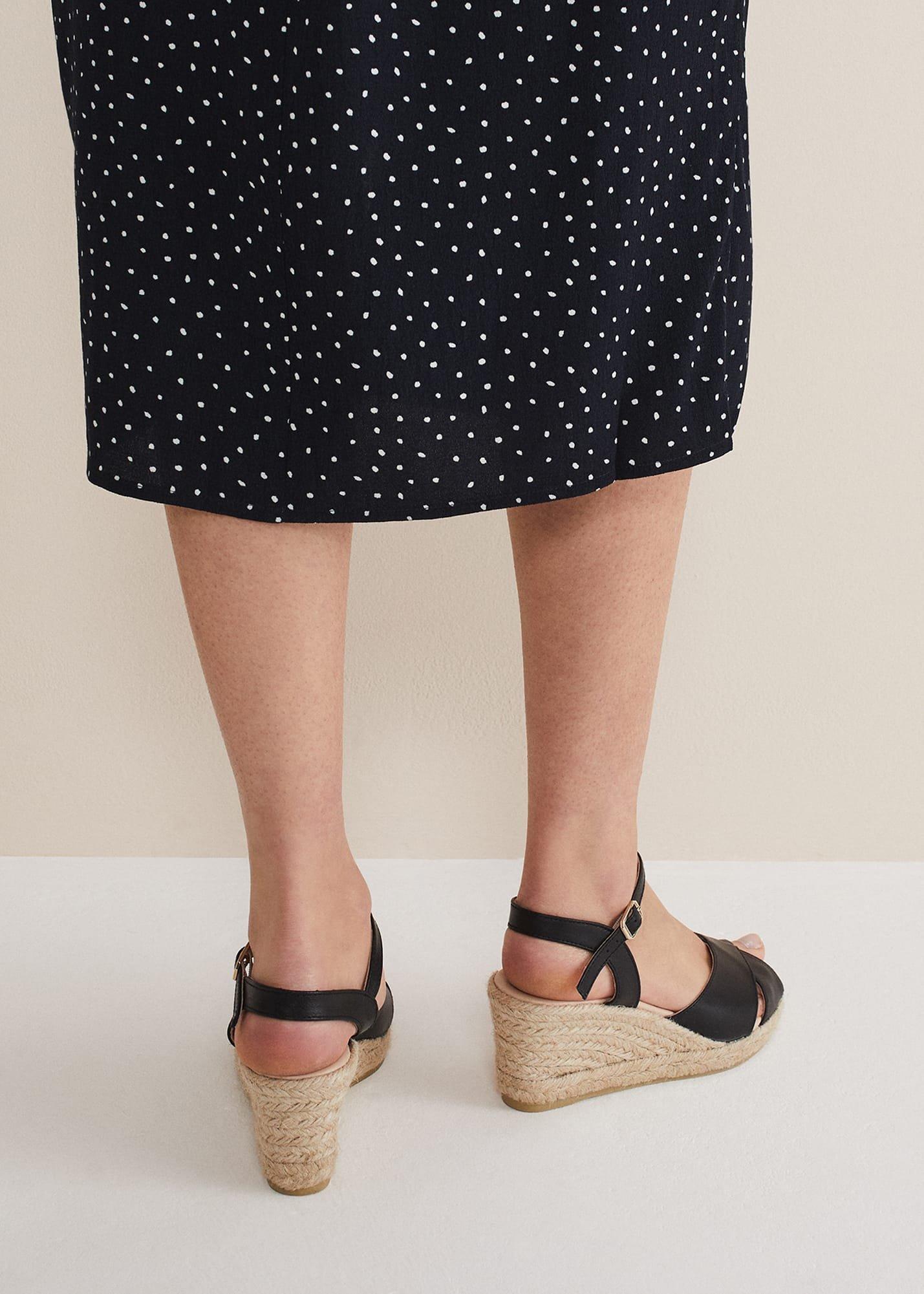 Leather Cross Front Espadrilles