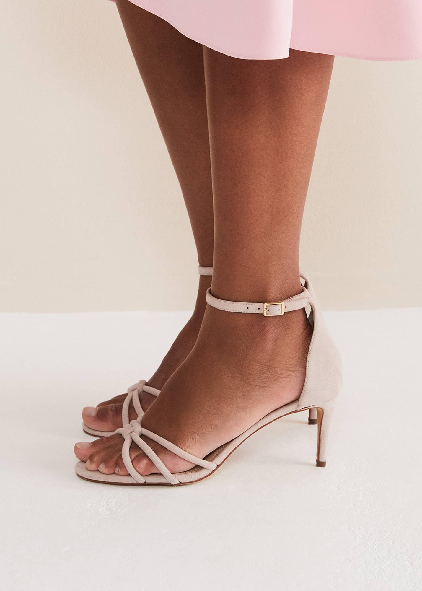 Suede Knotted Barely There Sandal