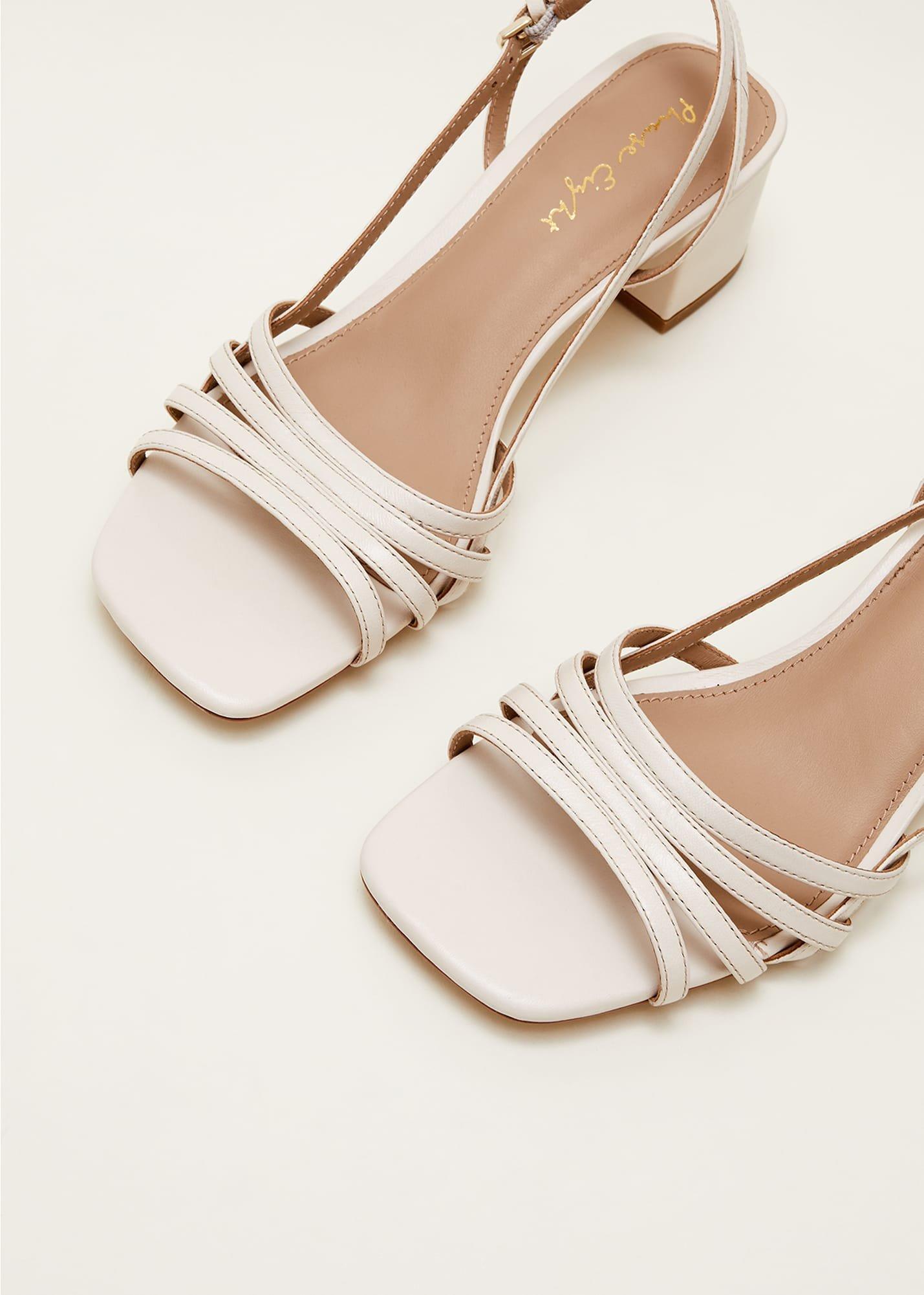 Leather Slingback Block Heel Sandal