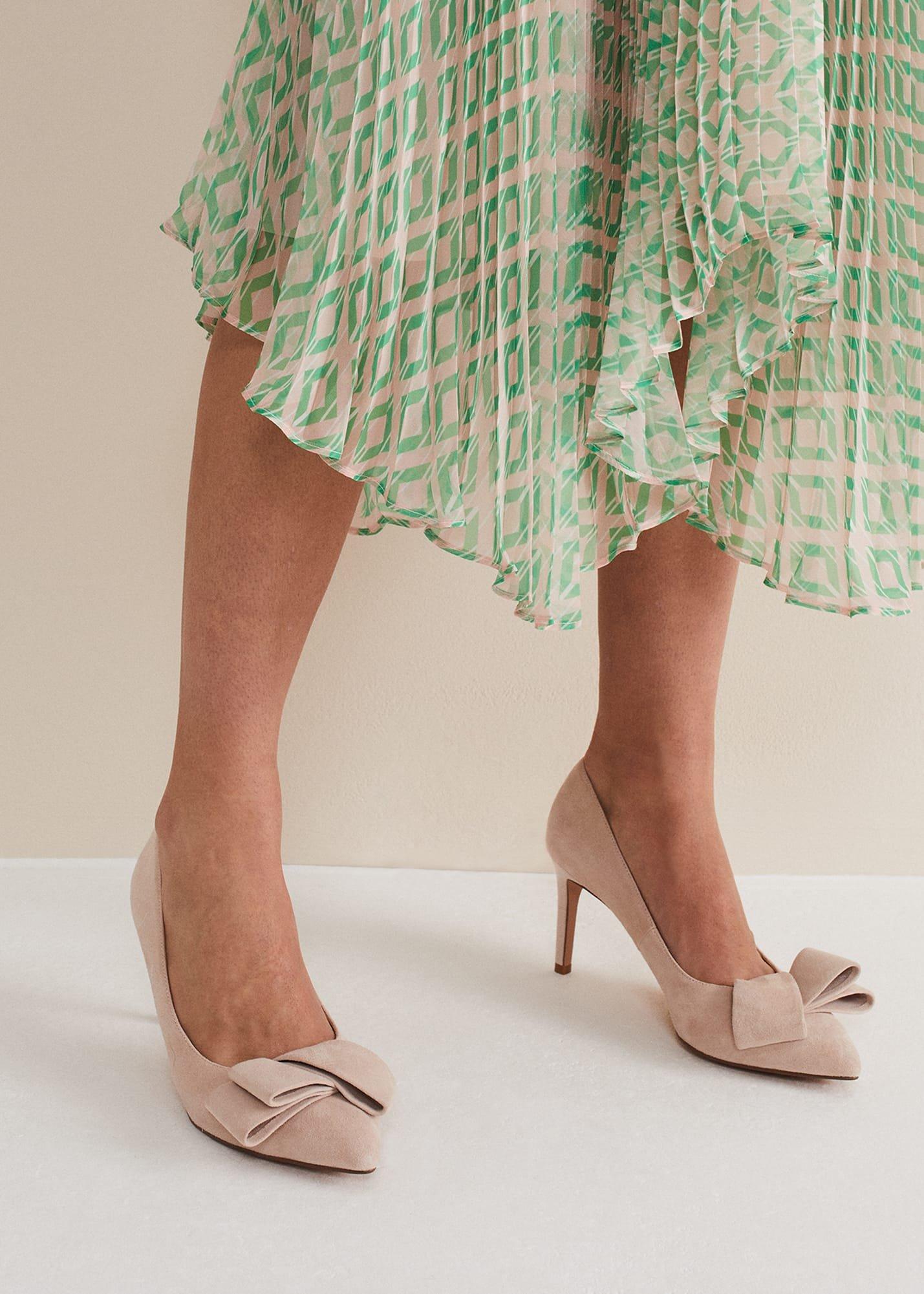 Suede Bow Front Court Shoe