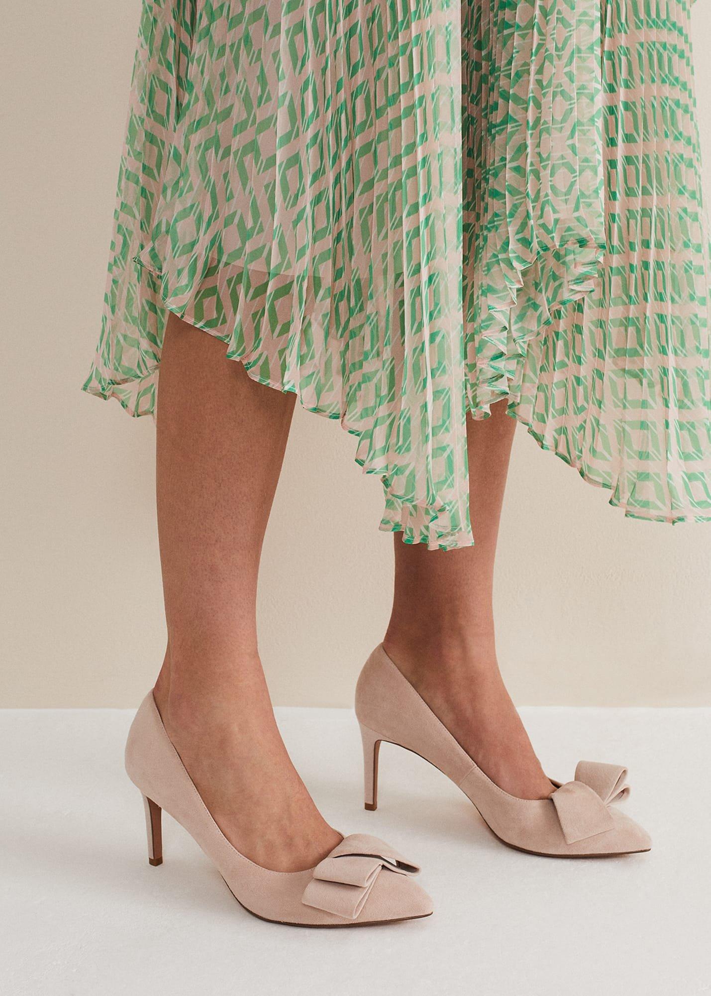 Suede Bow Front Court Shoe