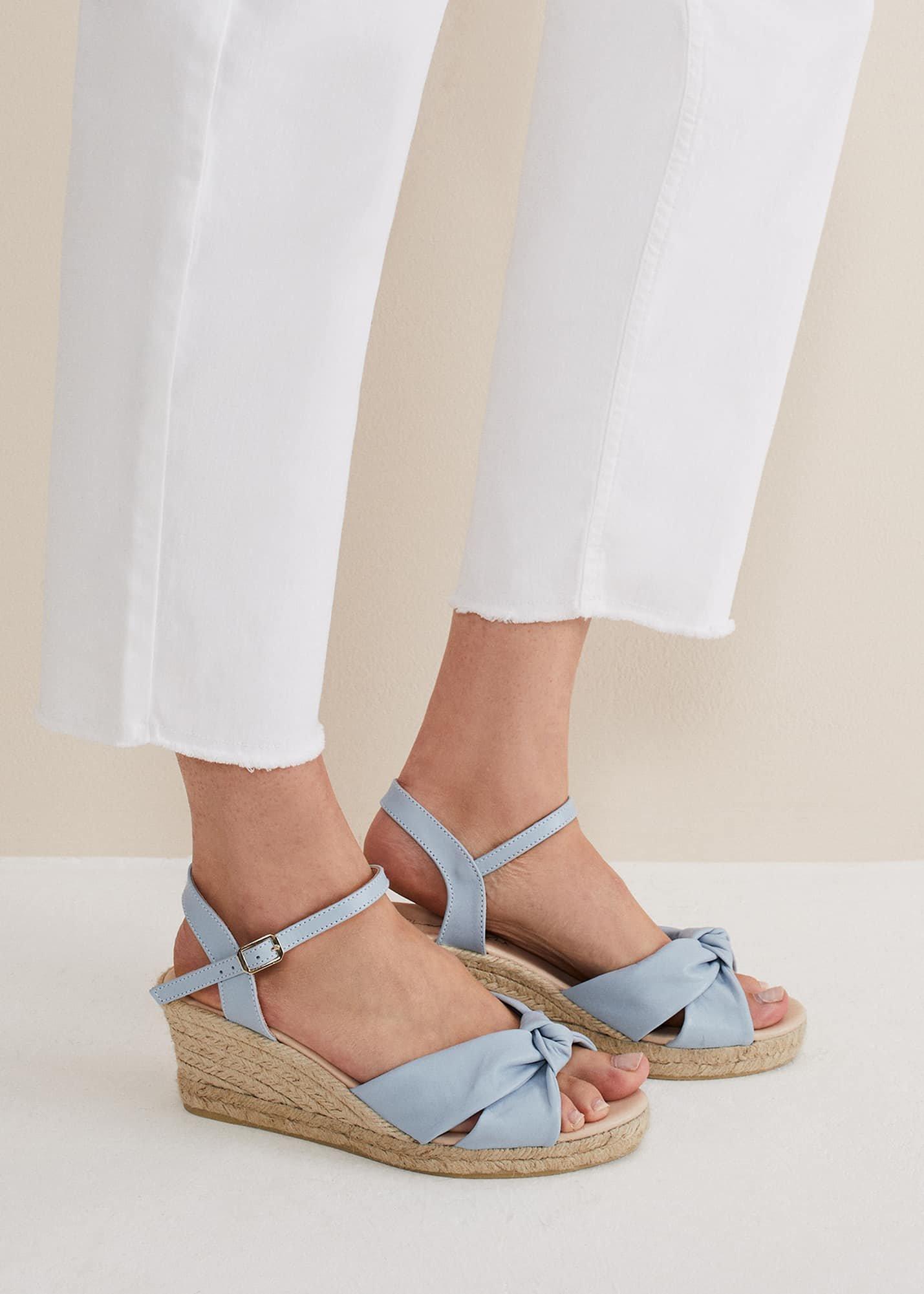 Leather Knot Front Espadrilles