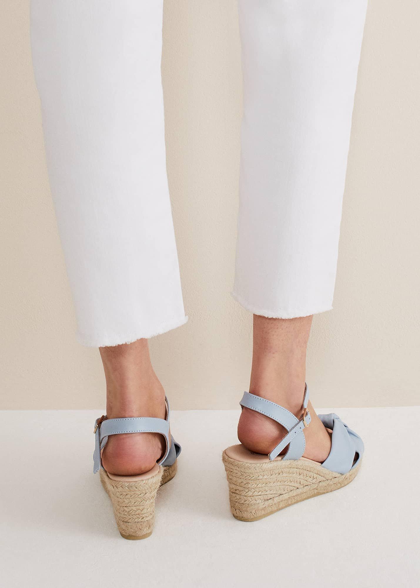 Leather Knot Front Espadrilles