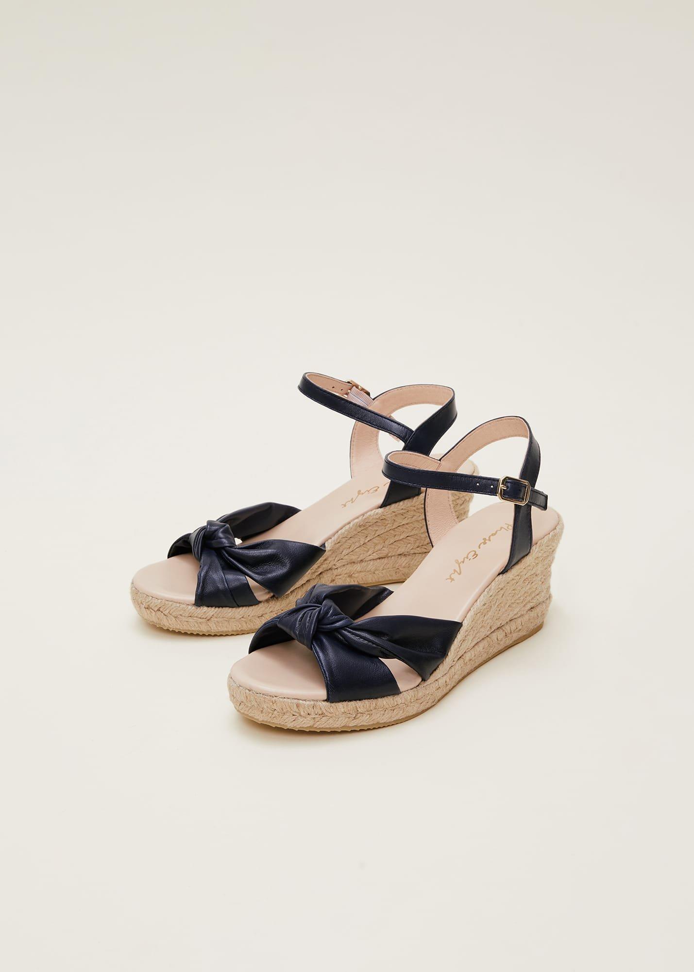 Leather Knot Front Espadrilles