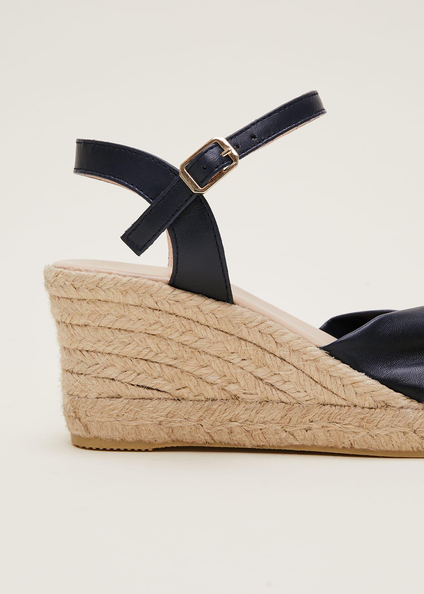 Leather Knot Front Espadrilles