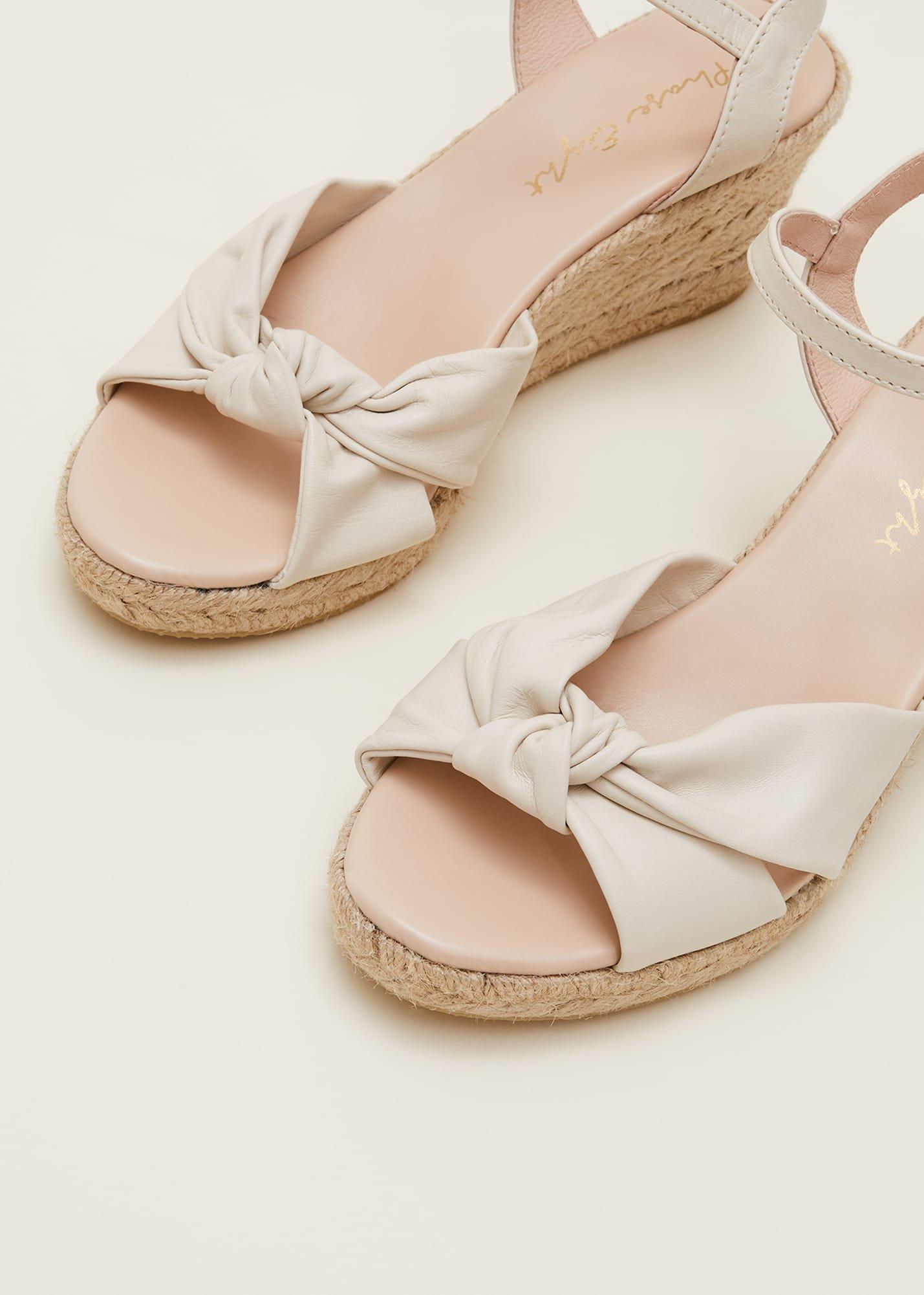 Leather Knot Front Espadrilles